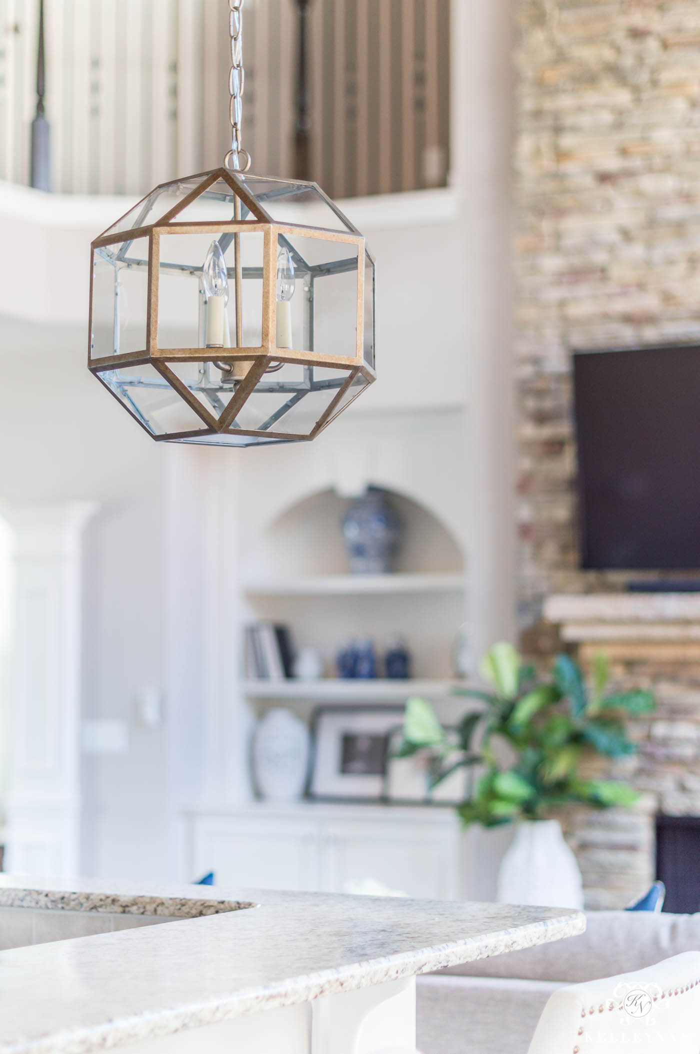 Burkeville 3-light foyer pendant in antique silver