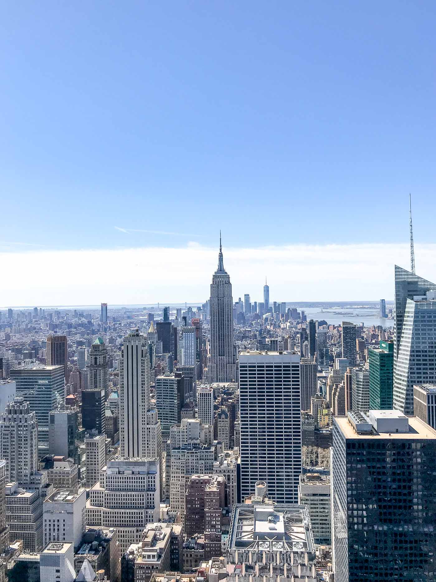 NYC view of the city and Empire State Building from Top of the Rock