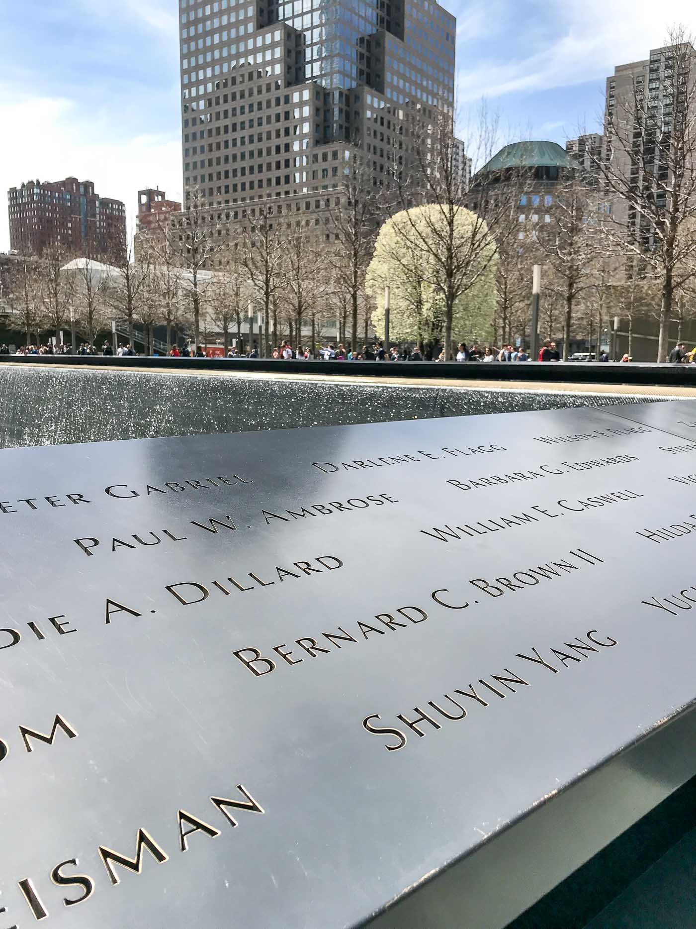 911 memorial at world trade center site in NYC