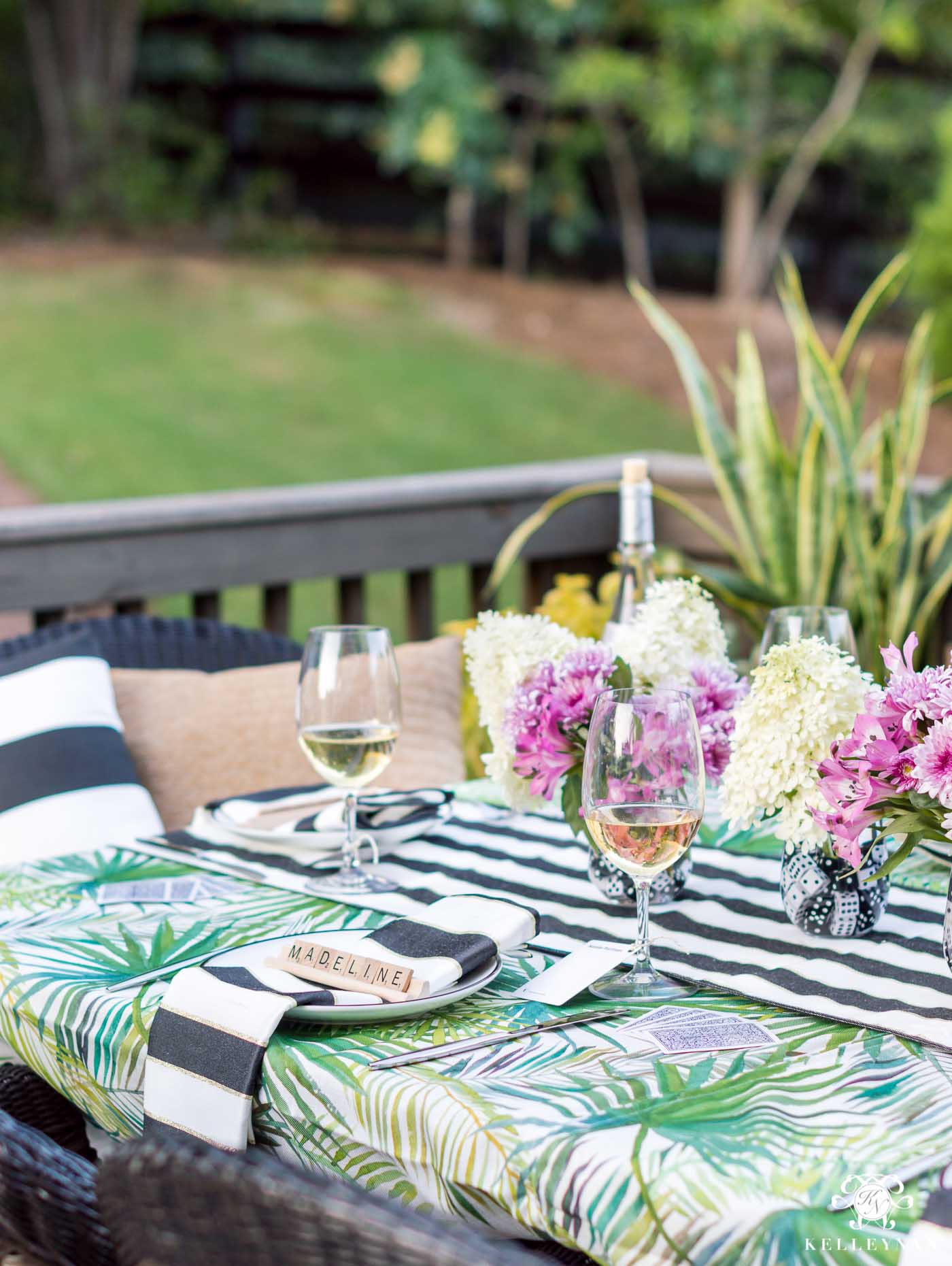 Outdoor dining for game night with lots of hosting ideas