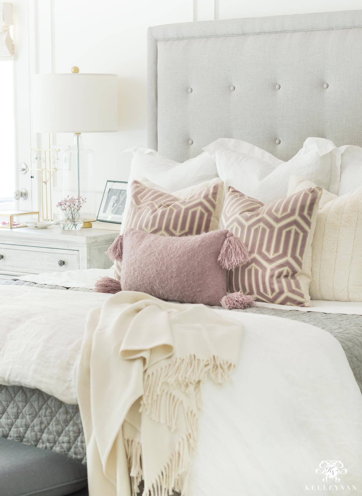 mismatched dresser and nightstand