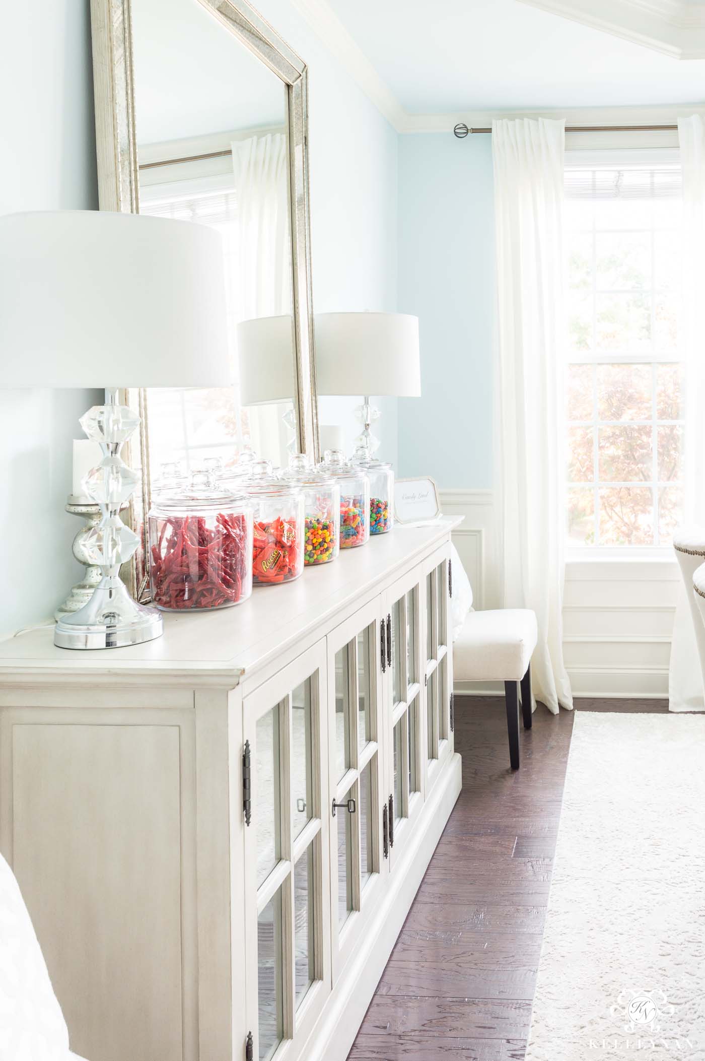 Candy land candy bar setup- a simple dessert bar idea for parties or showers