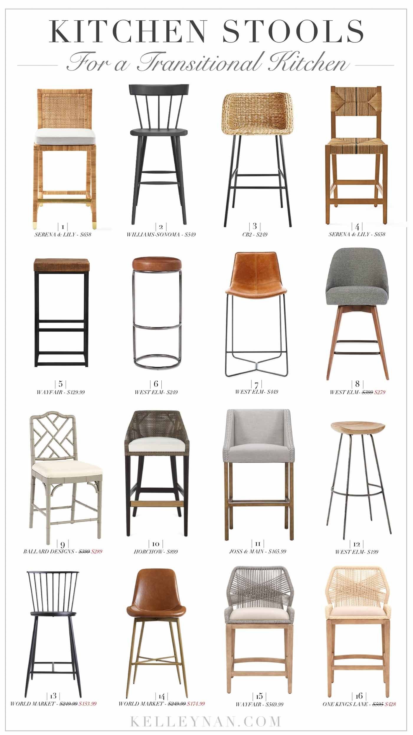 Transitional Bar Stools And Counter Height Kitchen Stools Of All Prices