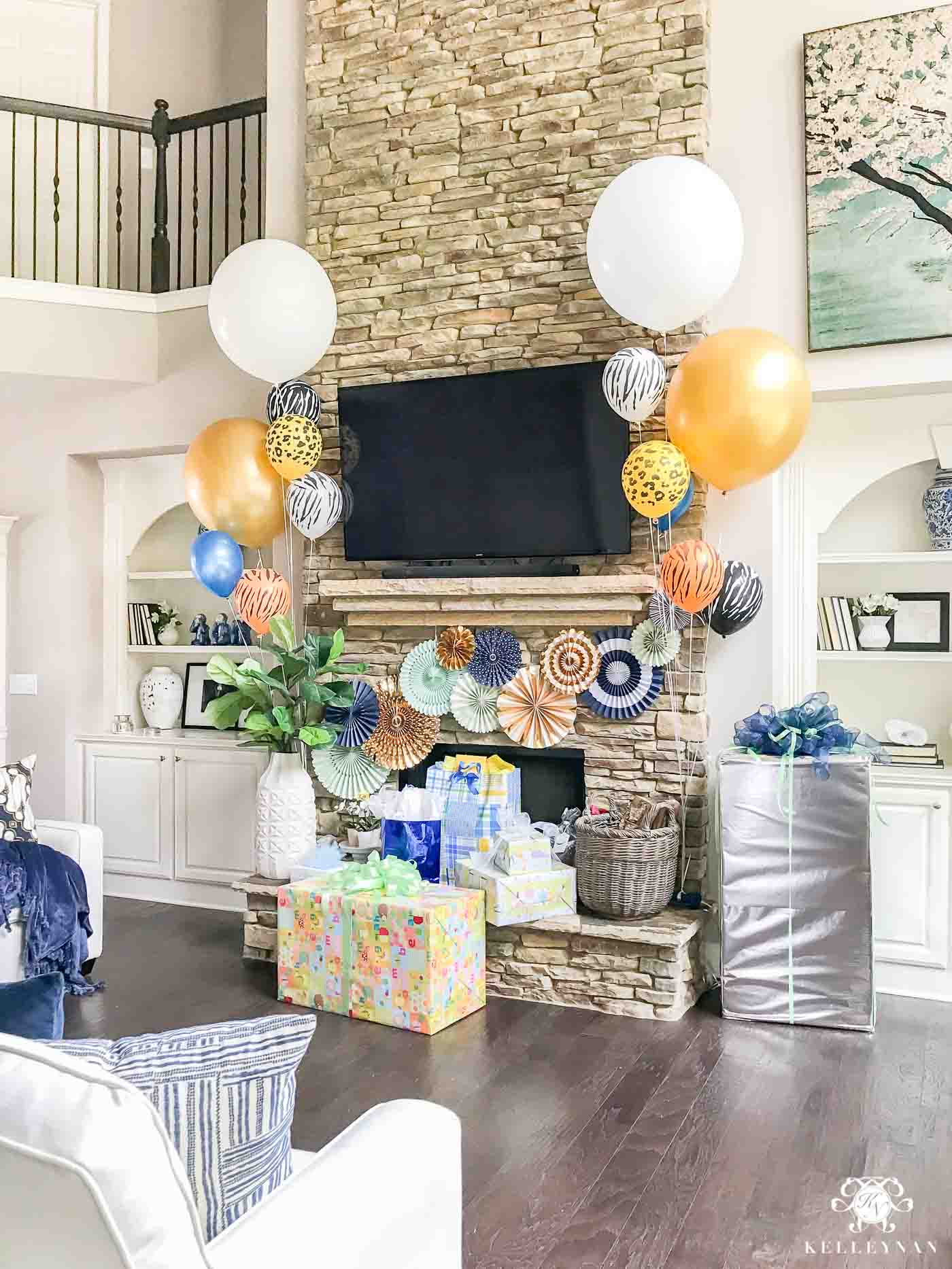 living room baby shower