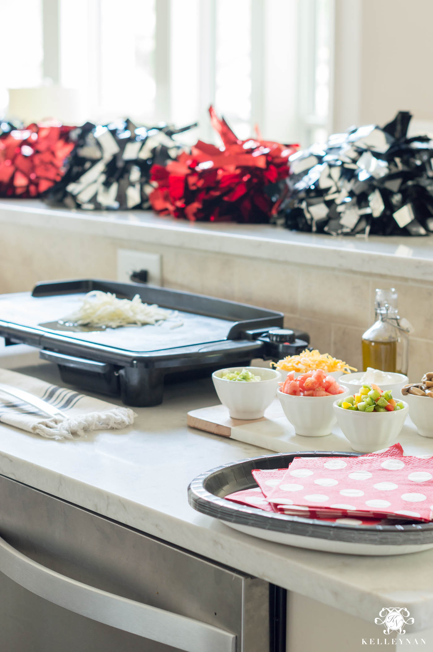 A hashbrown bar for a morning tailgate at home