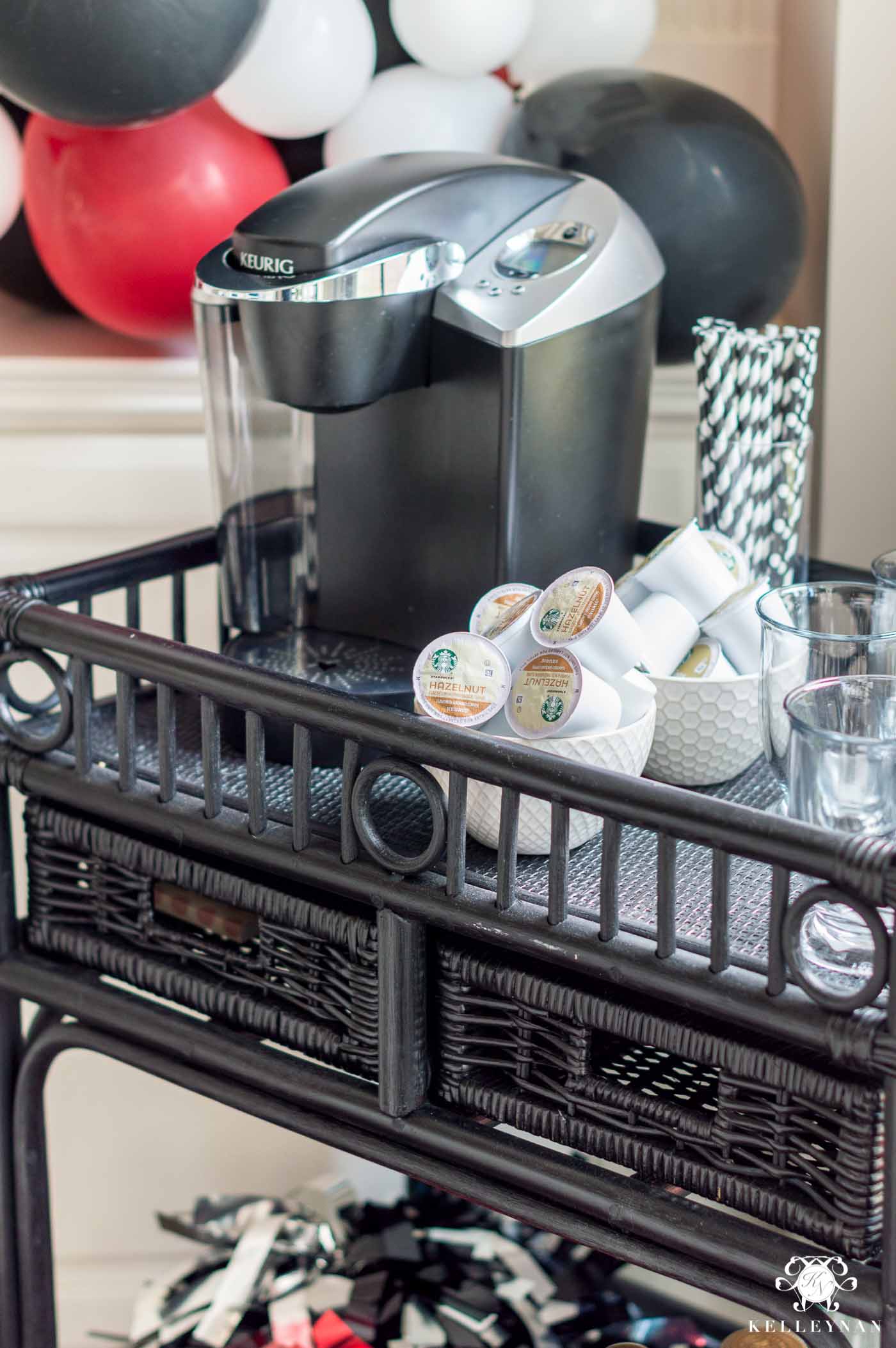 Coffee bar set up for brunch party