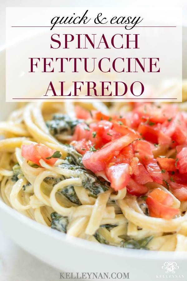 Fettucine Alfredo with Spinach Recipe - Easy Week Night Dinner Recipe
