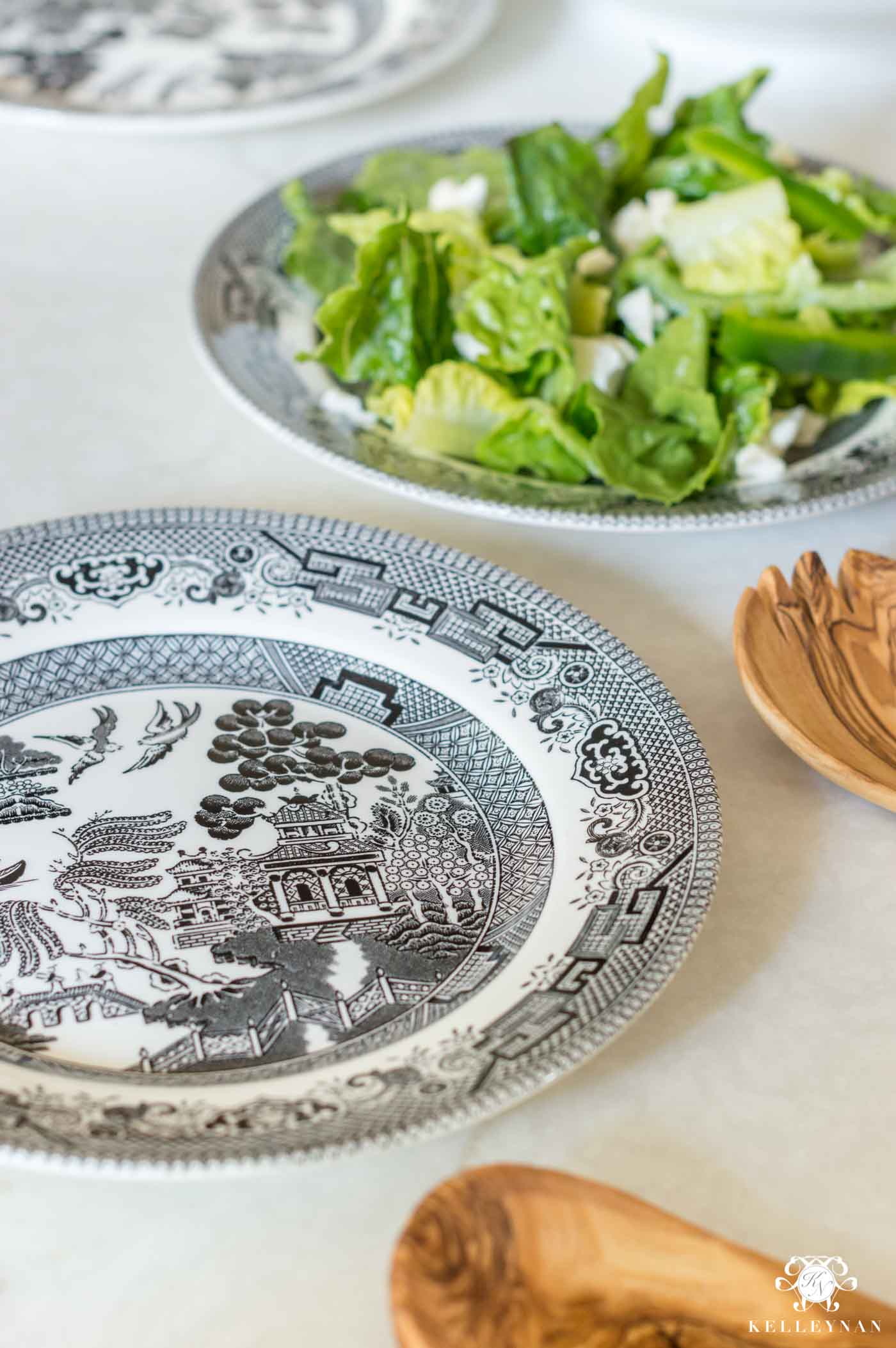 Black and White Salad Plates