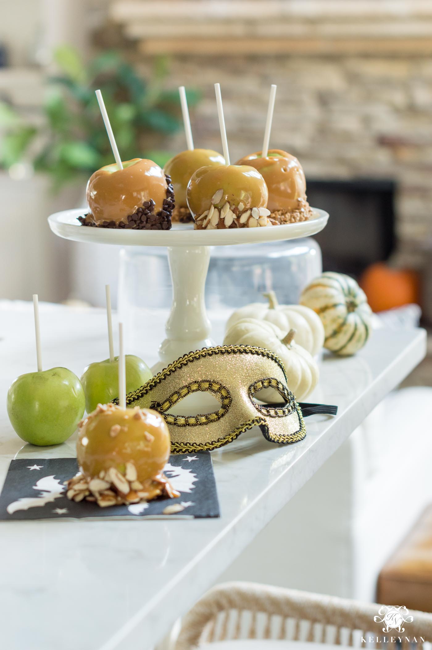 Caramel Apples with various topping ideas