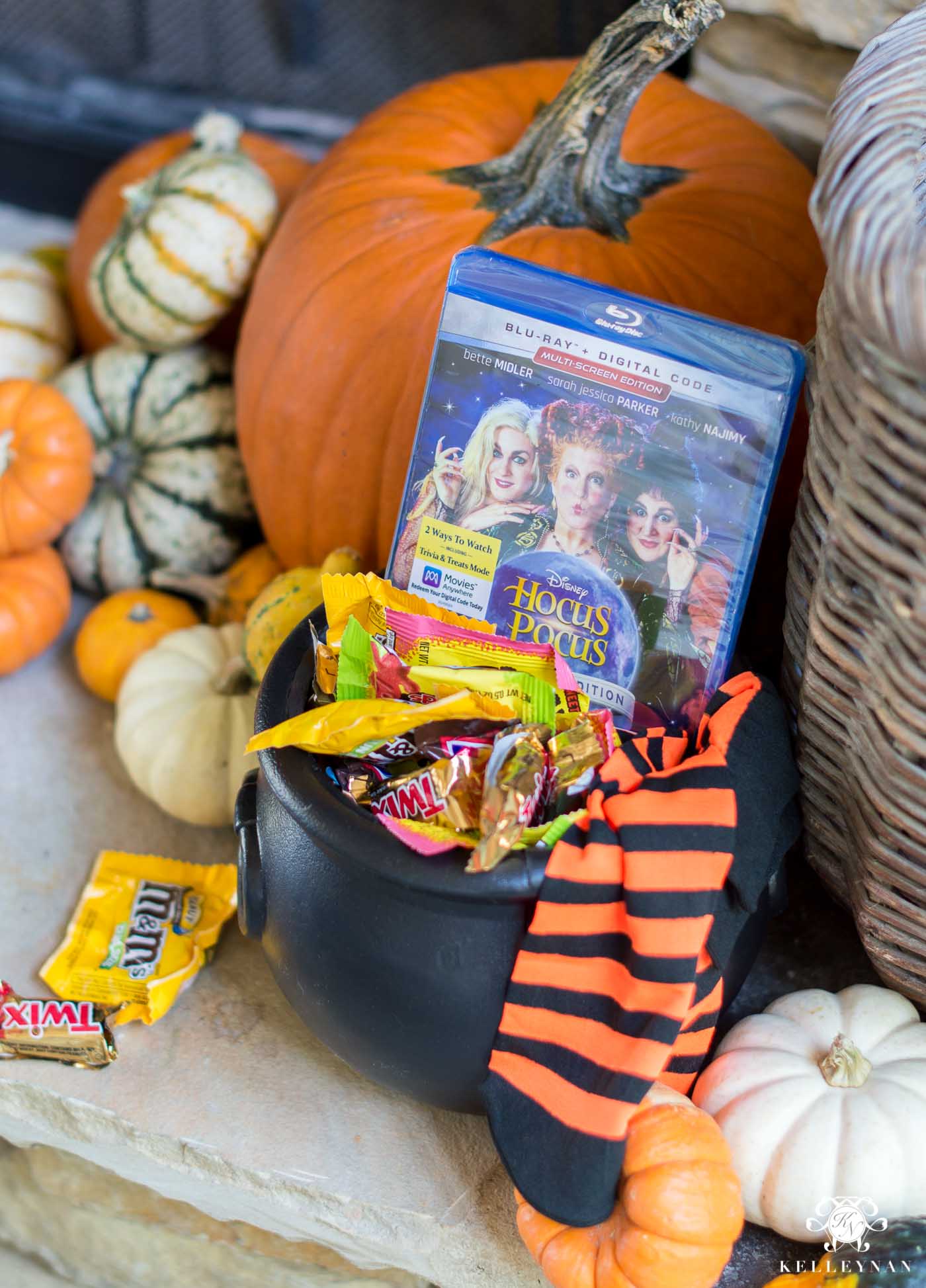 Witches Cauldron with Hocus Pocus, Witches Socks, and Candy, 