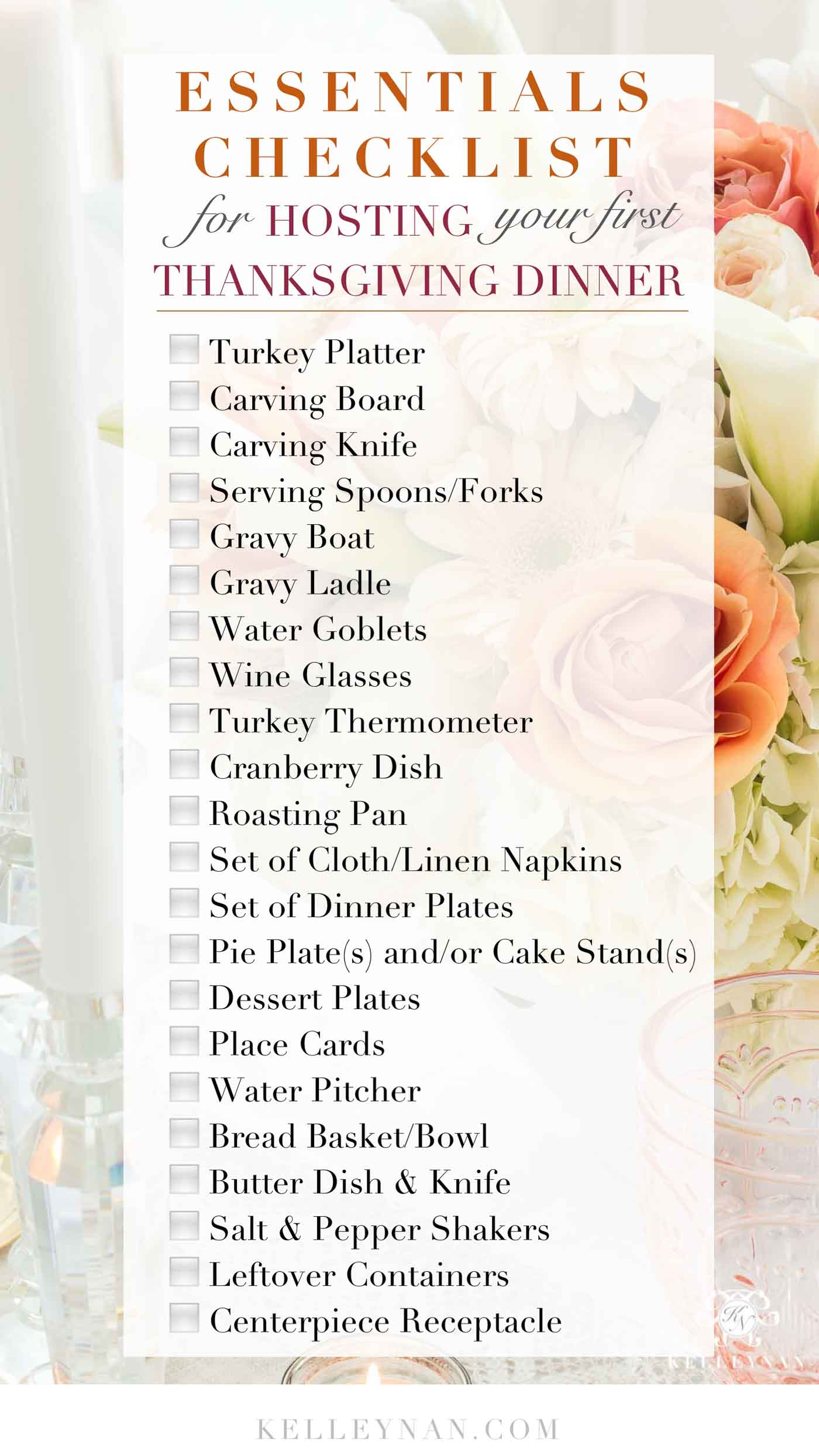 Essentials for Hosting Your First Thanksgiving with Full Checklist