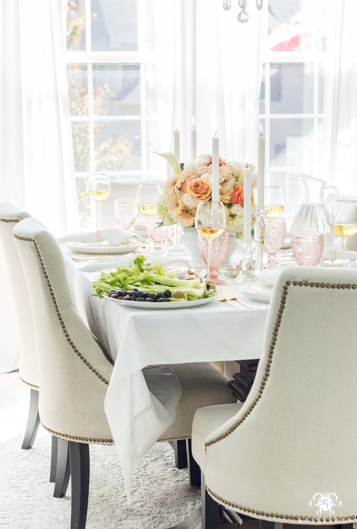 Elegant Thanksgiving Table Decorations in Formal Dining Room