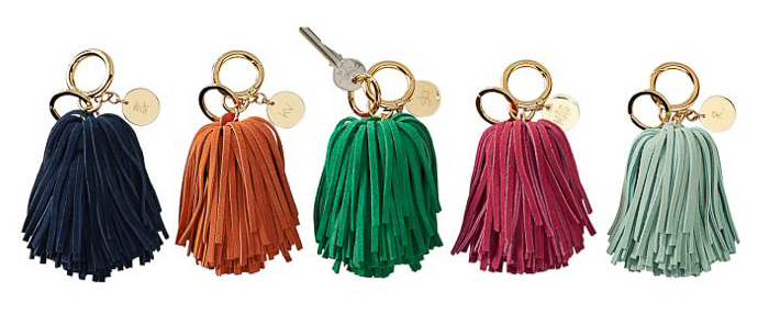 Leather tassel keychains