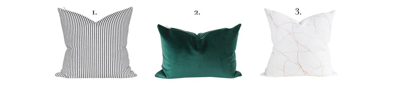 Green Black Gold Christmas Pillow Combination