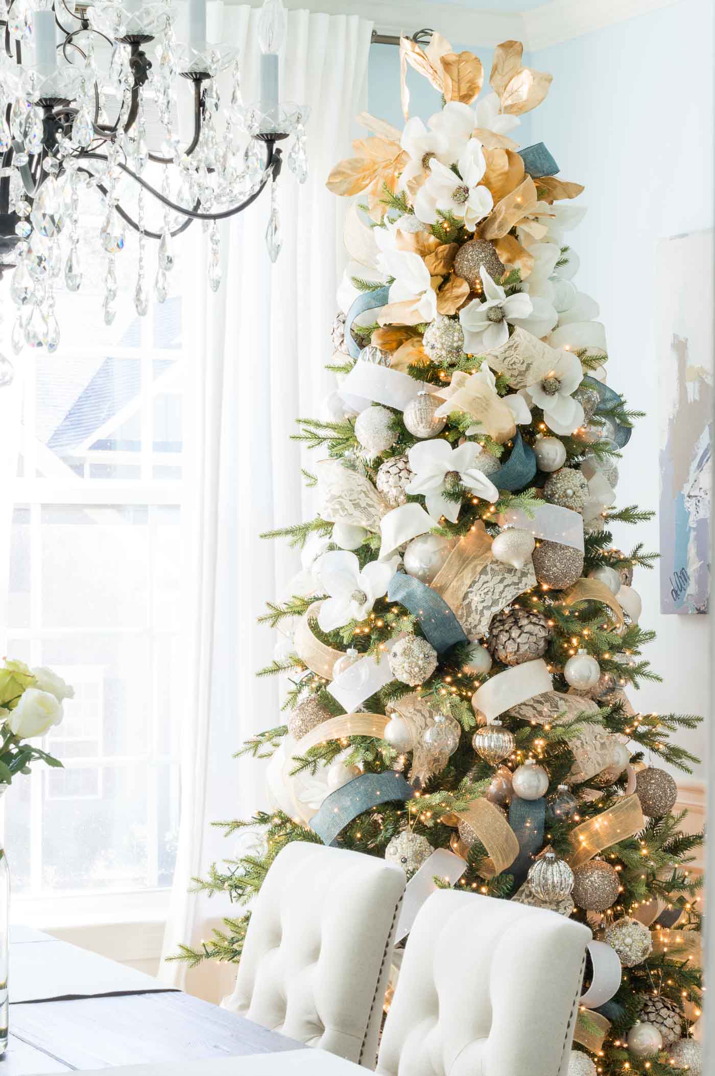 Christmas Tree Color Schemes with Gold and Blue