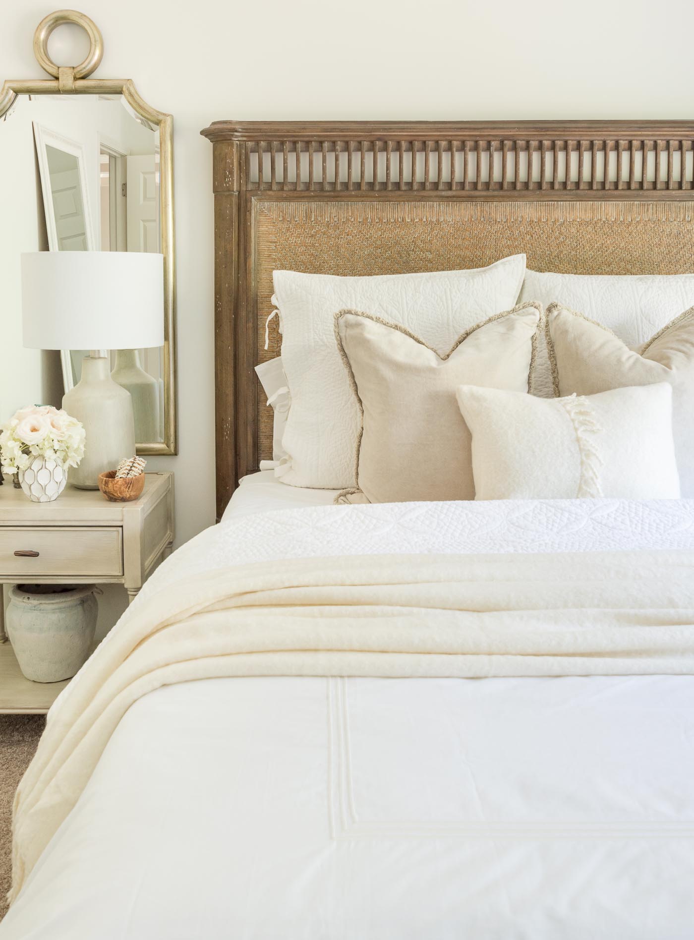layered guest bedroom bedding