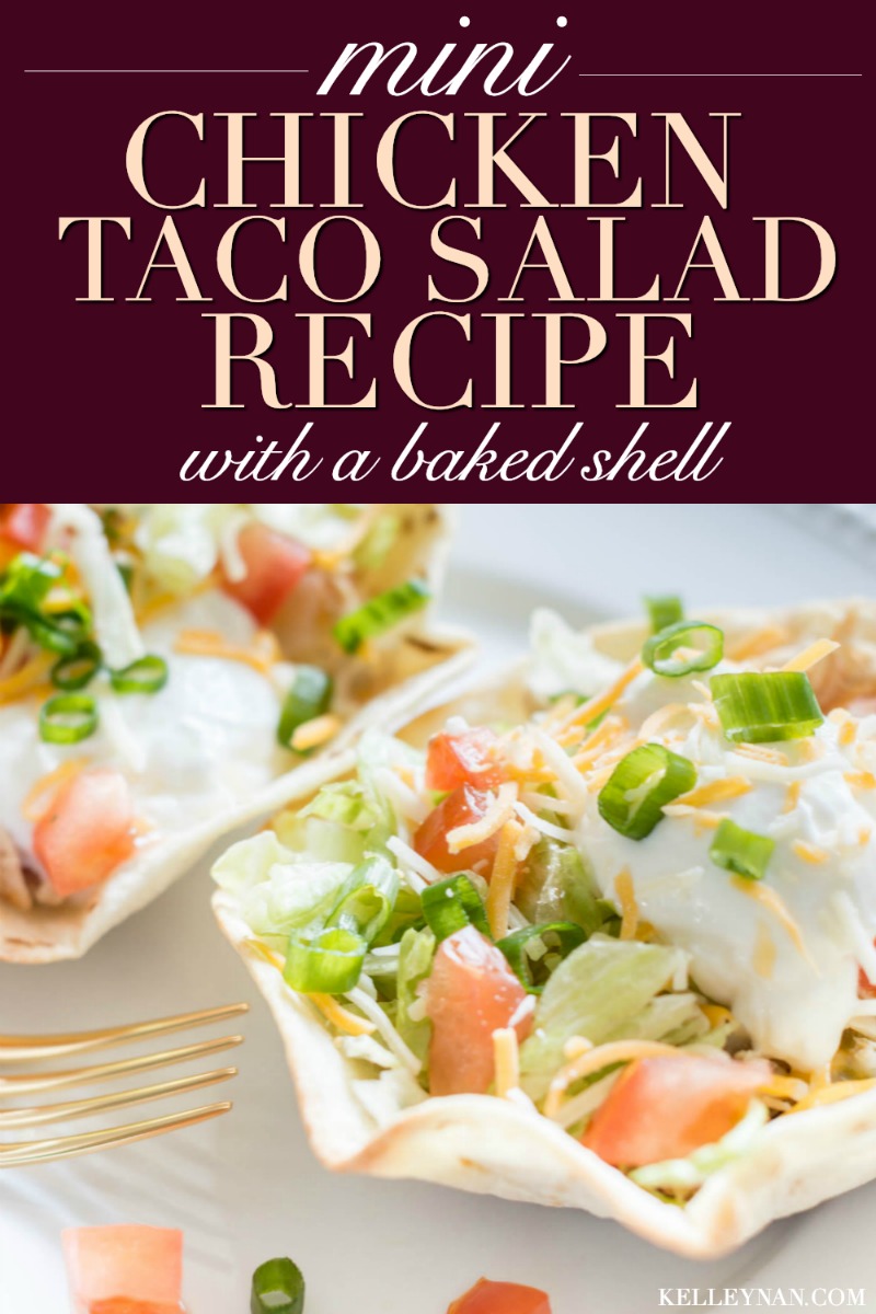 The taco salad recipe your family has to try! Our favorite is with this spicy shredded chicken in mini-shell portions!