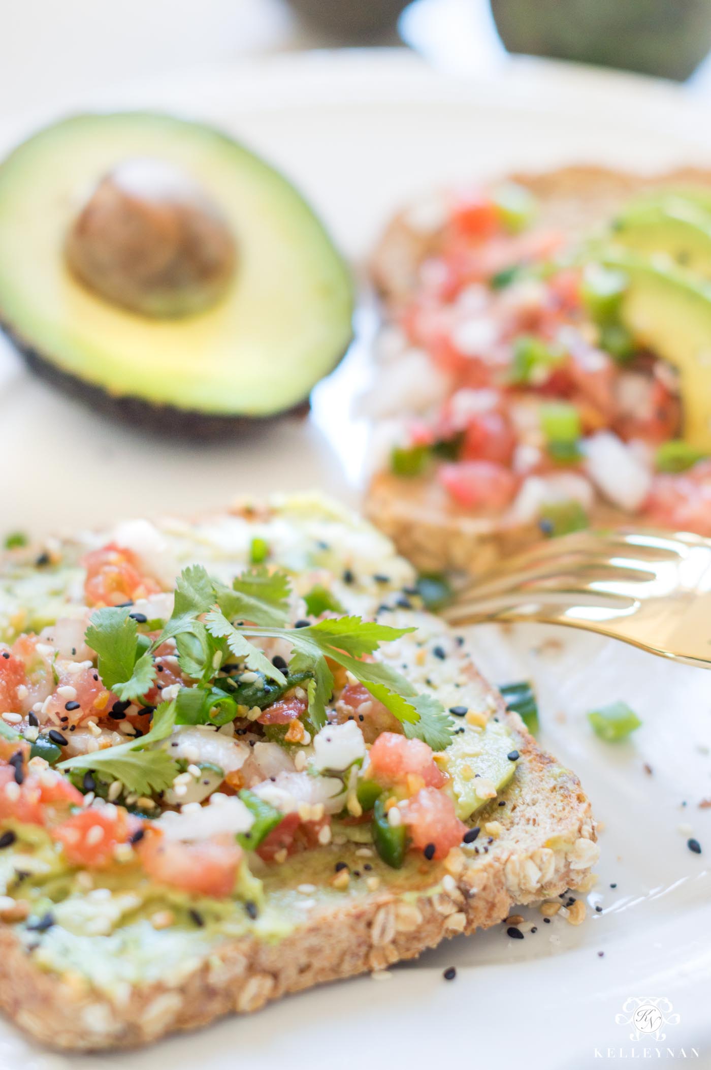 Simple Avocado Toast Recipe with a Mexican flair! Plus, the best, simple pico de gallo recipe