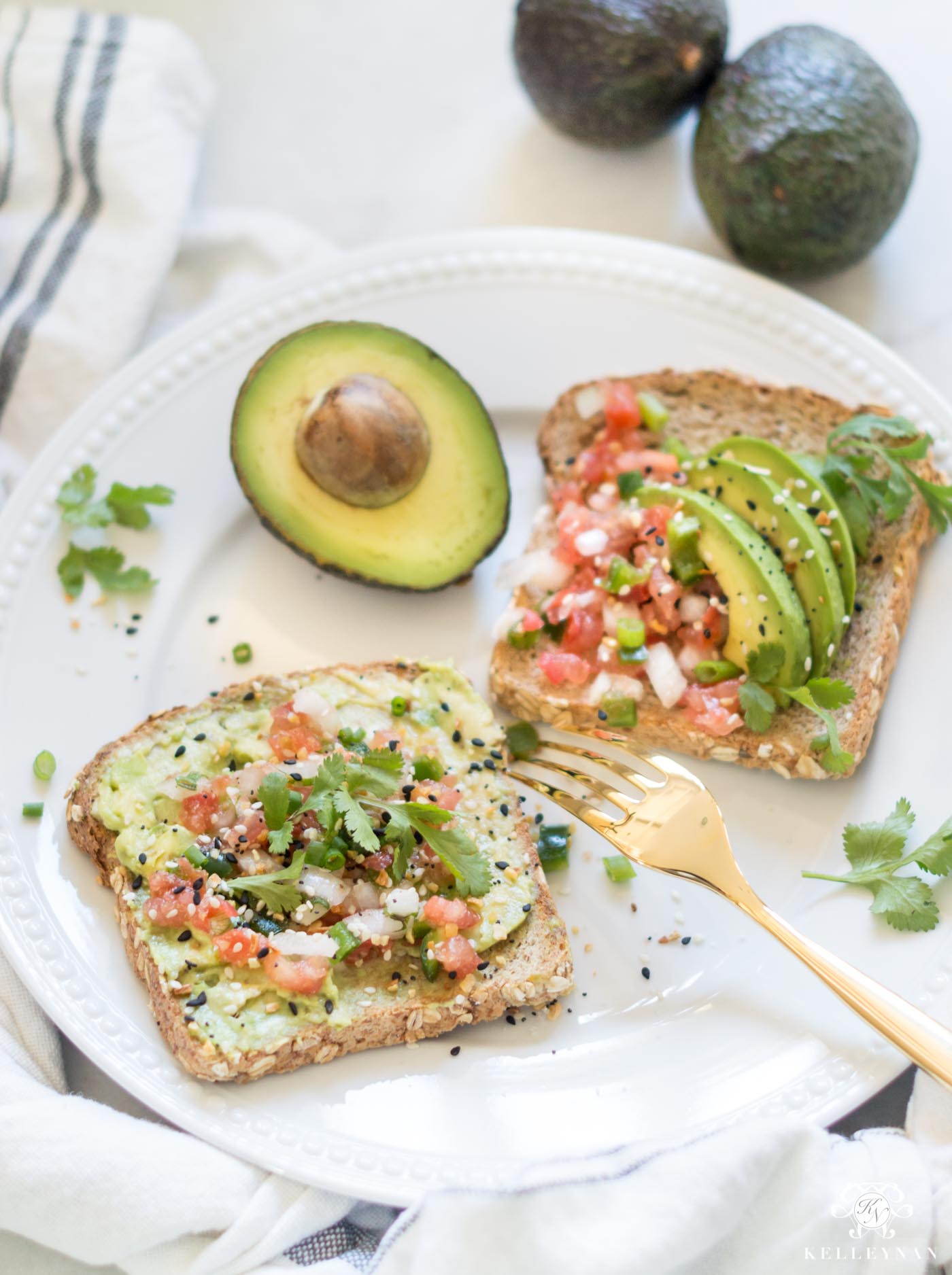 Healthy Breakfast Ideas: Mexican Bruschetta Avocado Toast with an easy pico de gallo recipe