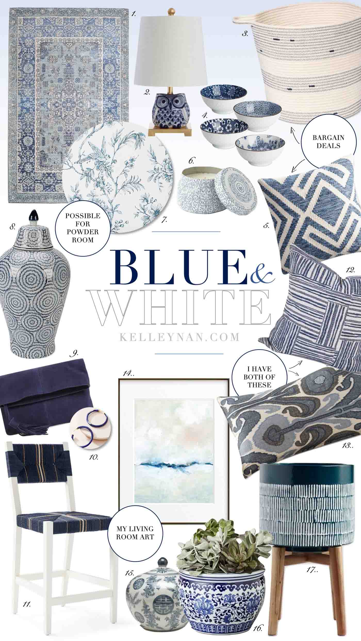 Best blue and white home decor for all budgets