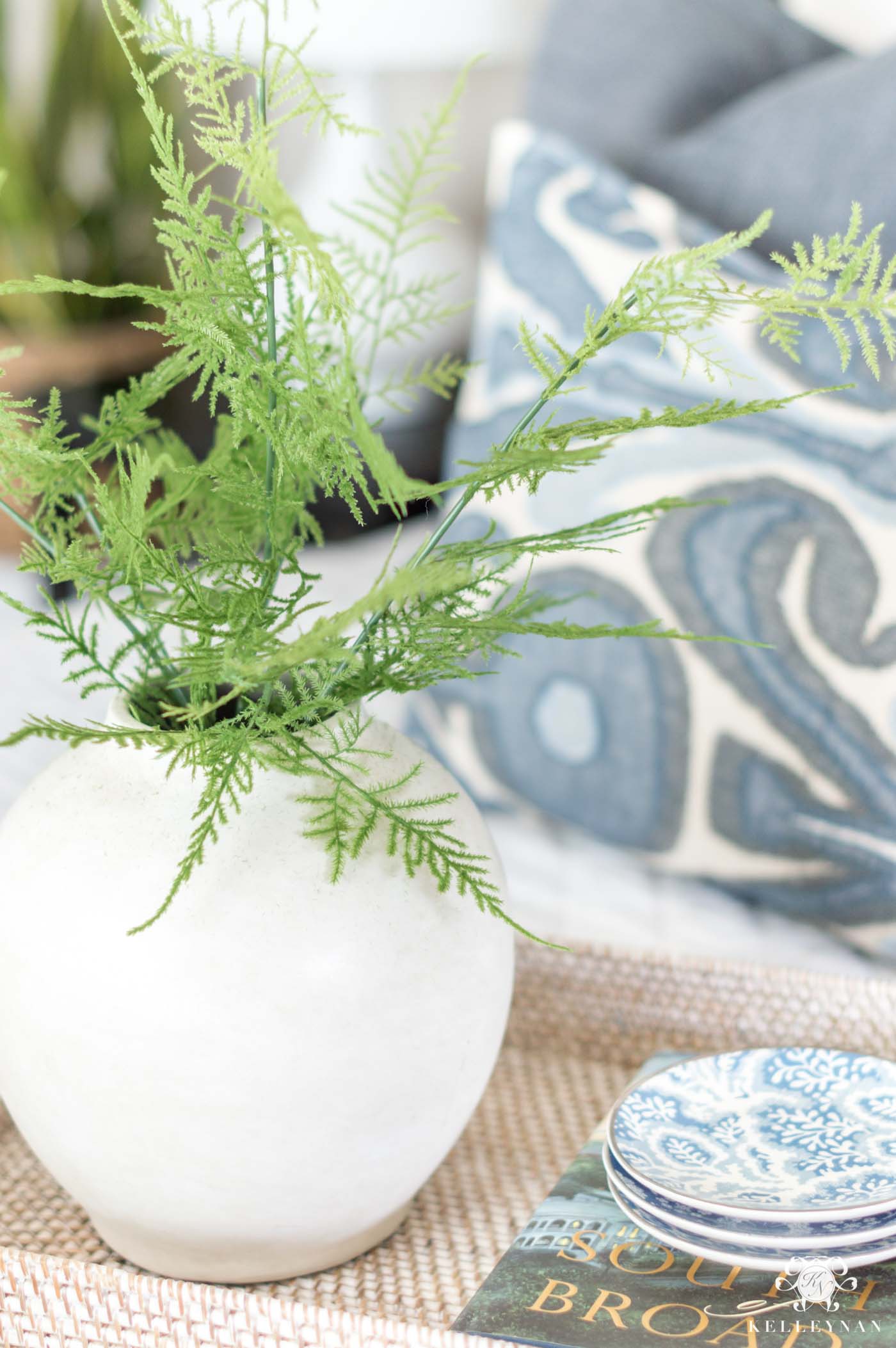 Best faux florals - a vase of asparagus fern stems