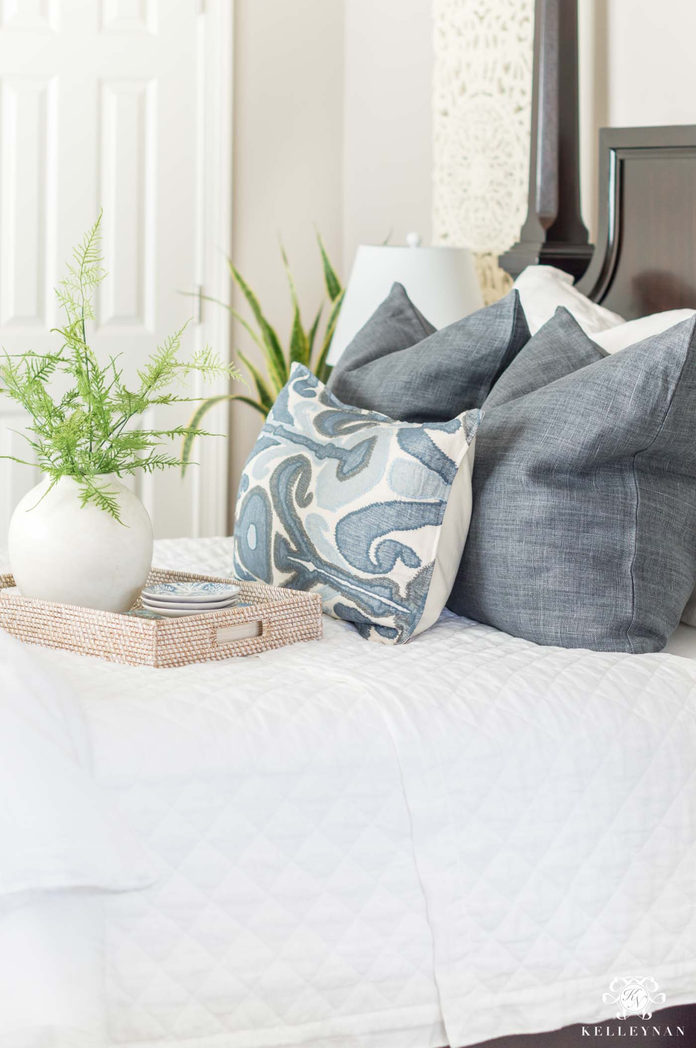 Blue & White Bedding & 7 Tips for the Perfectly Layered Bed! - Kelley Nan