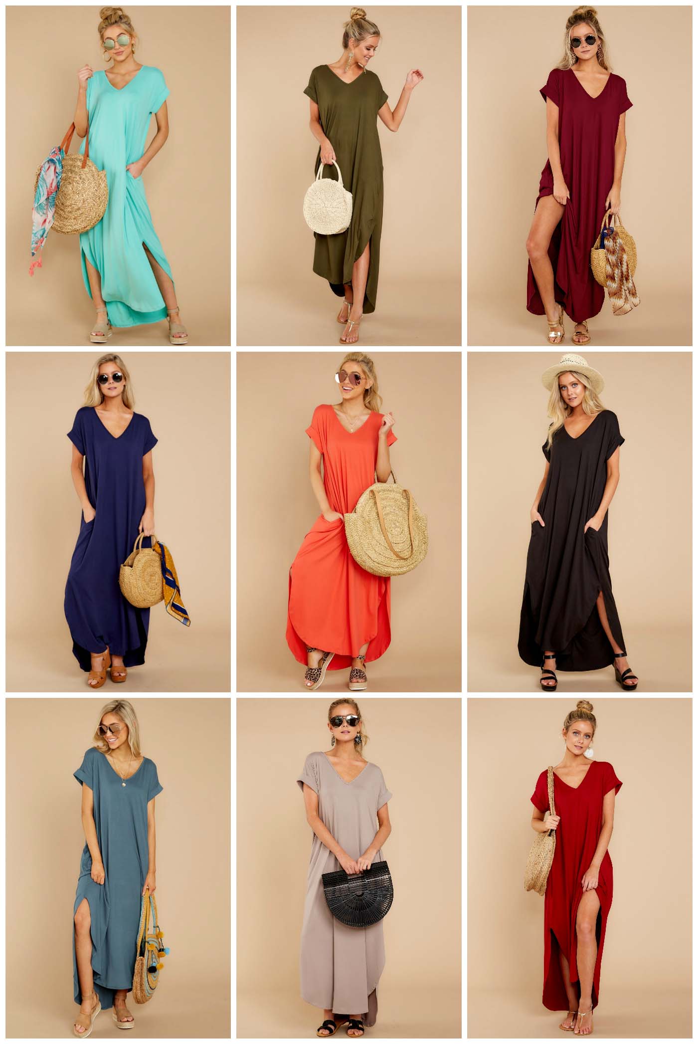 short sleeve maxi dress