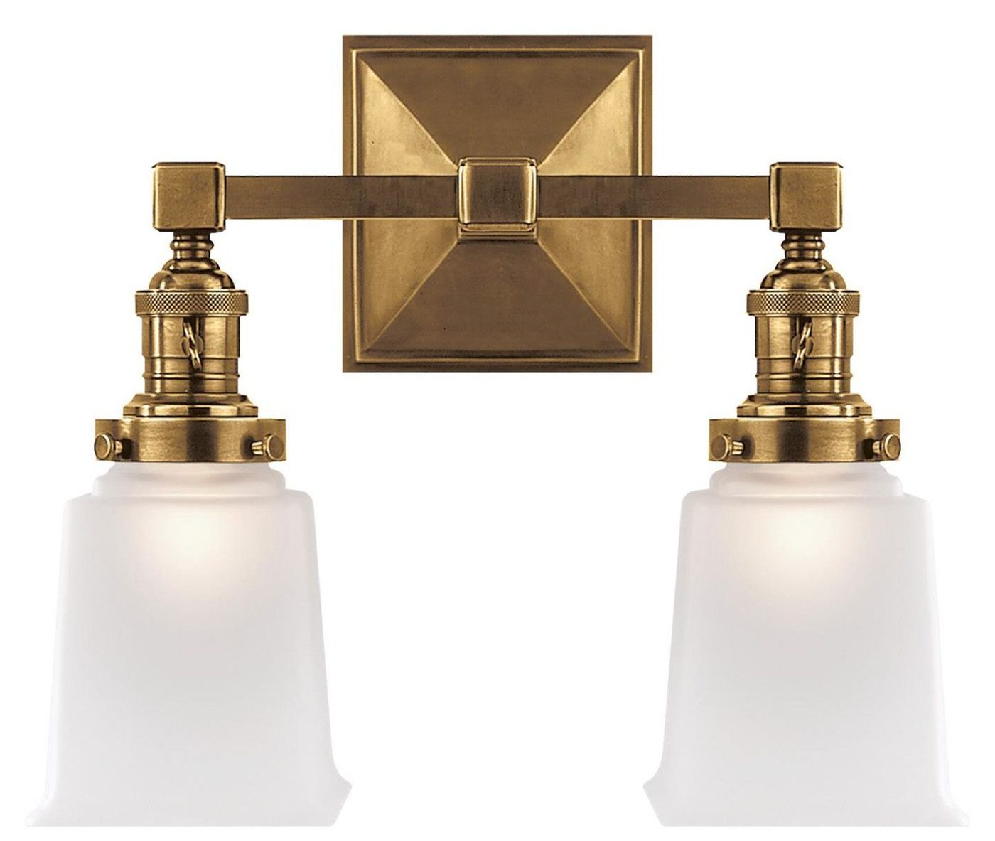 elegant double brass bathroom sconce