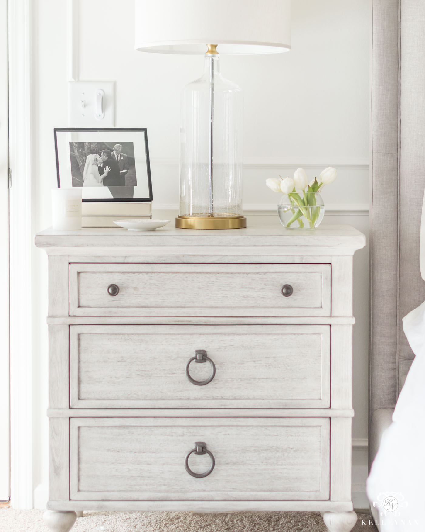 whitewashed bachelor chest nightstand