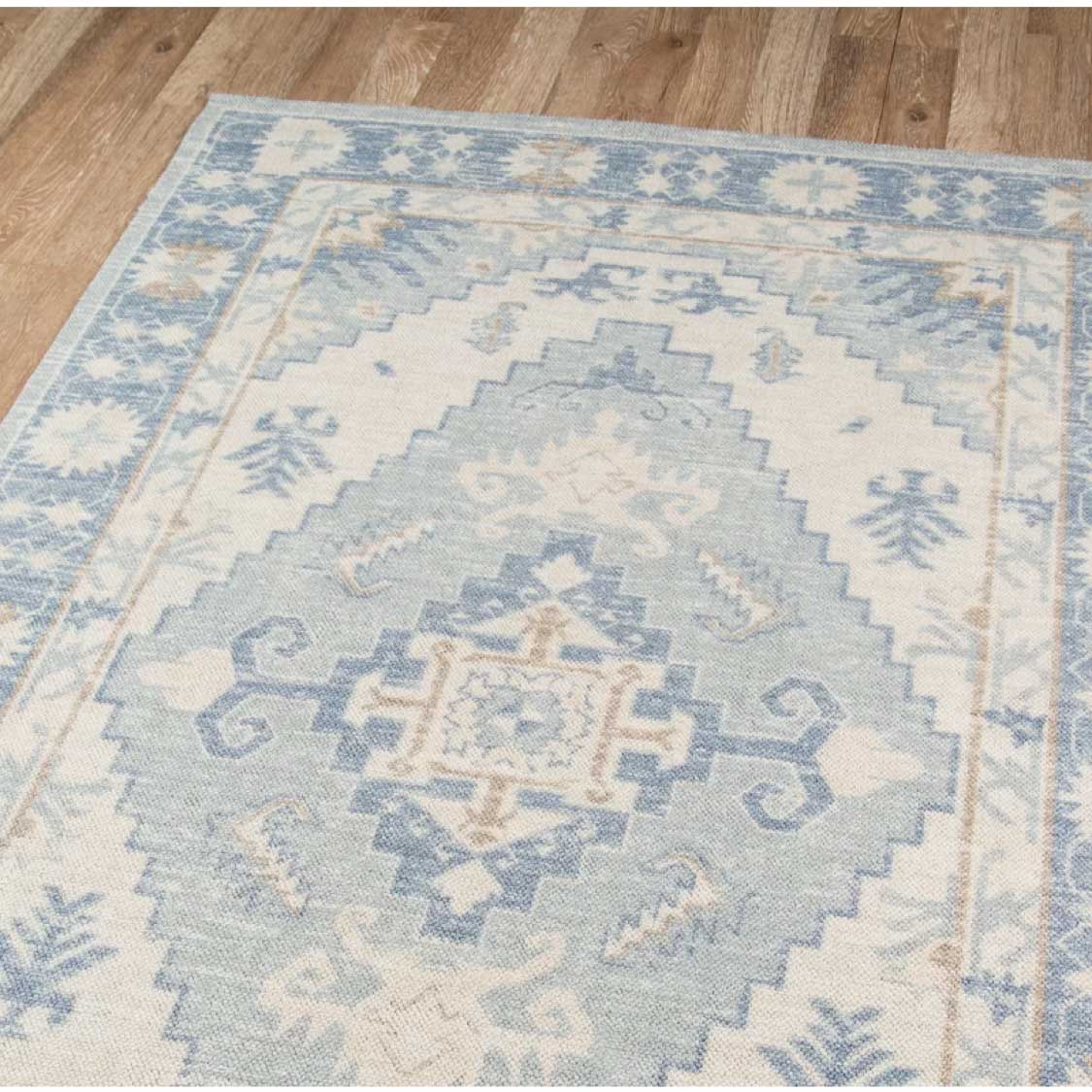 Blue turkish rug for dining room