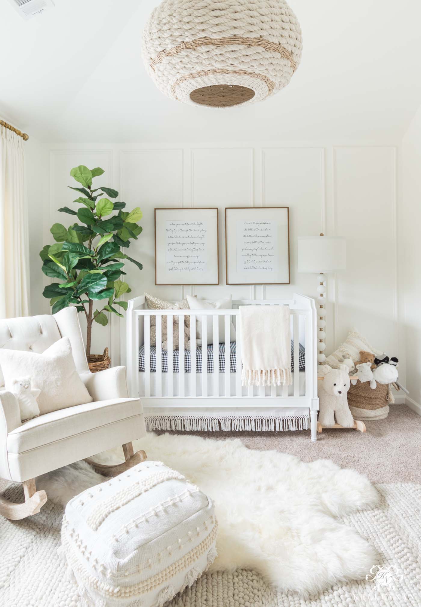White nursery design for girl and boy babies