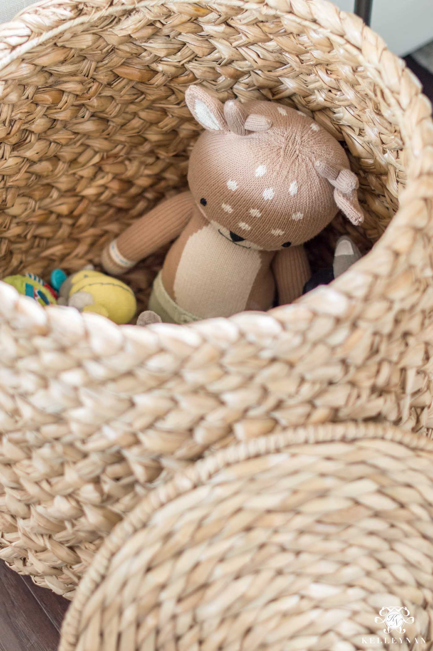 Basket for toys in living sale room