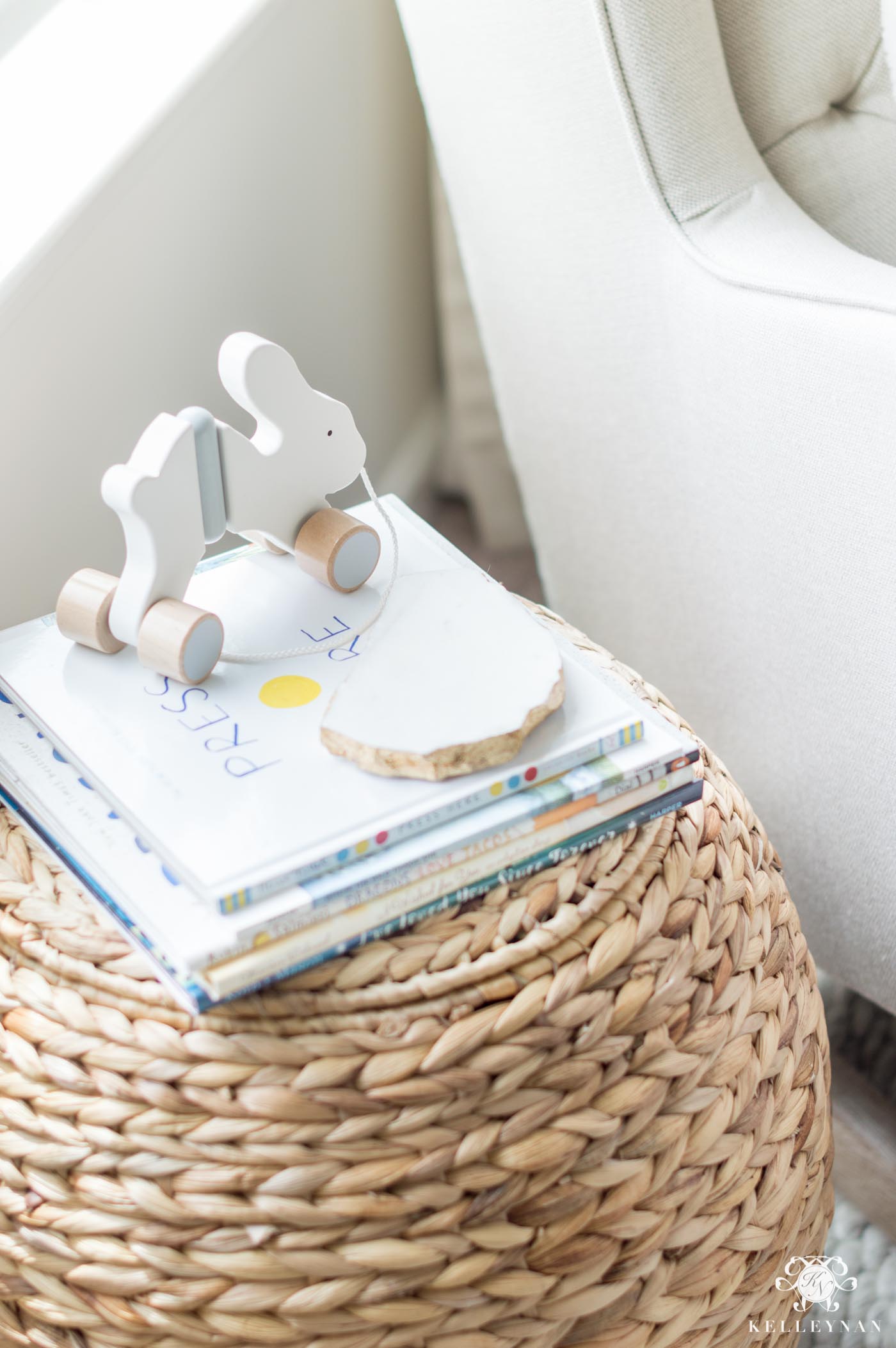 rocking chair nursery side storage table