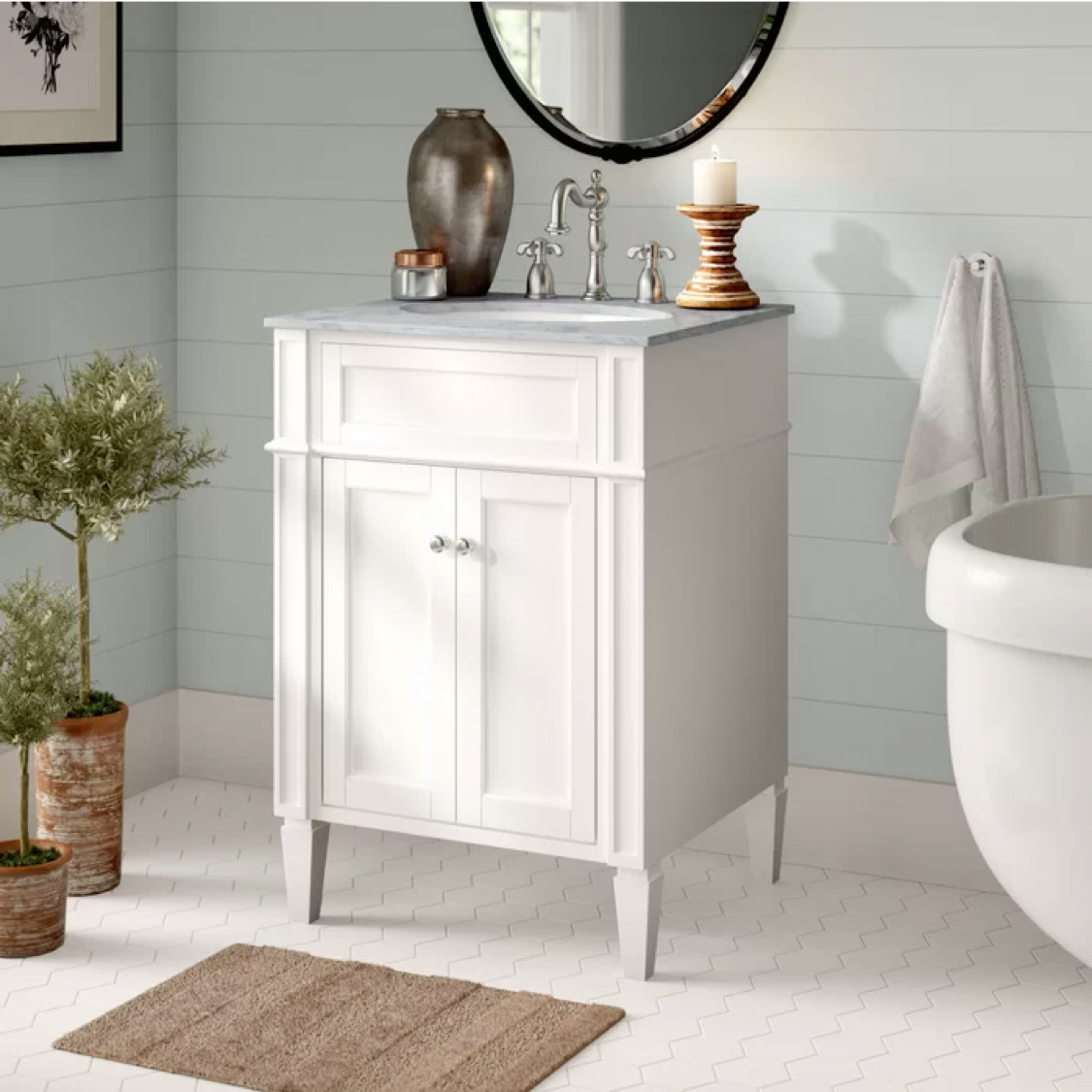 powder room vanity