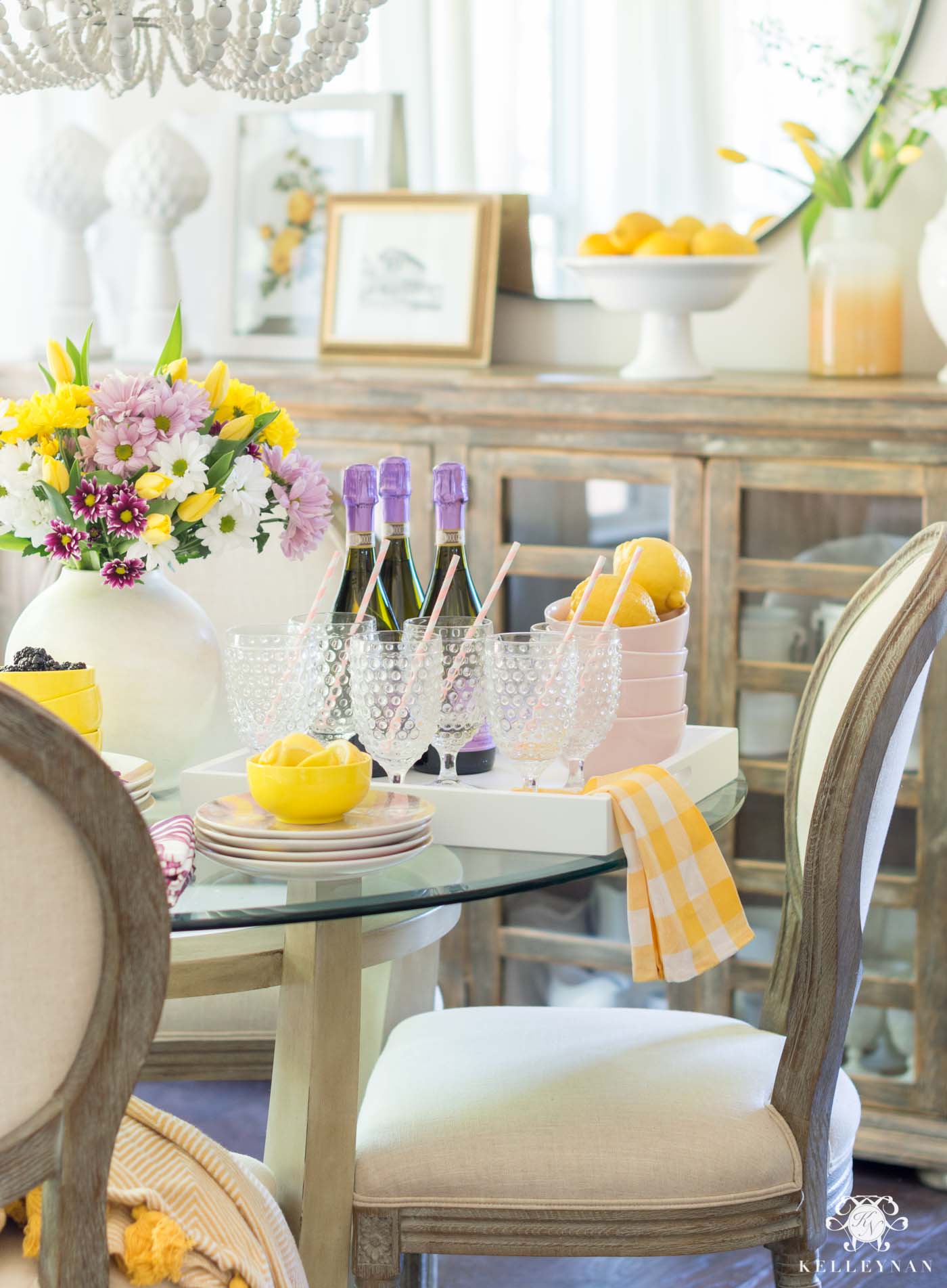 Yellow and purple summer party theme ideas