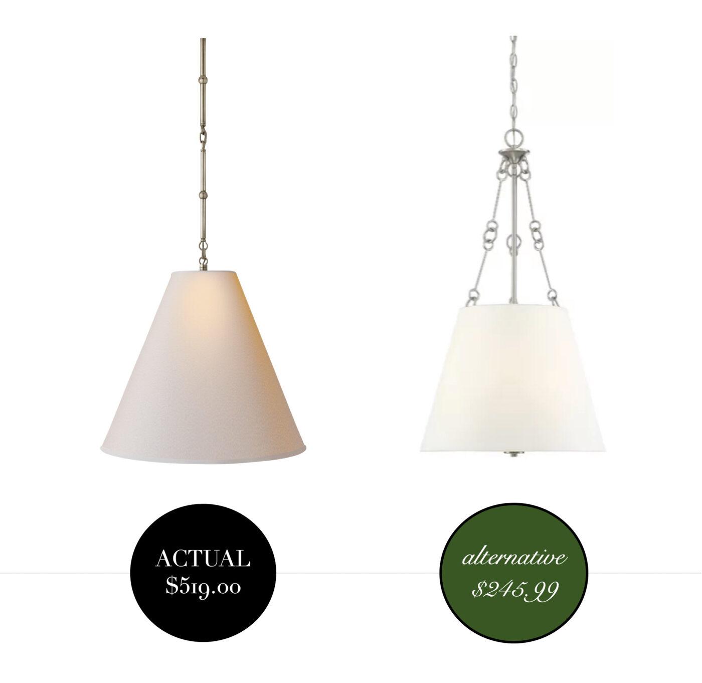 Designer Lighting Dupes- how to get the look for less