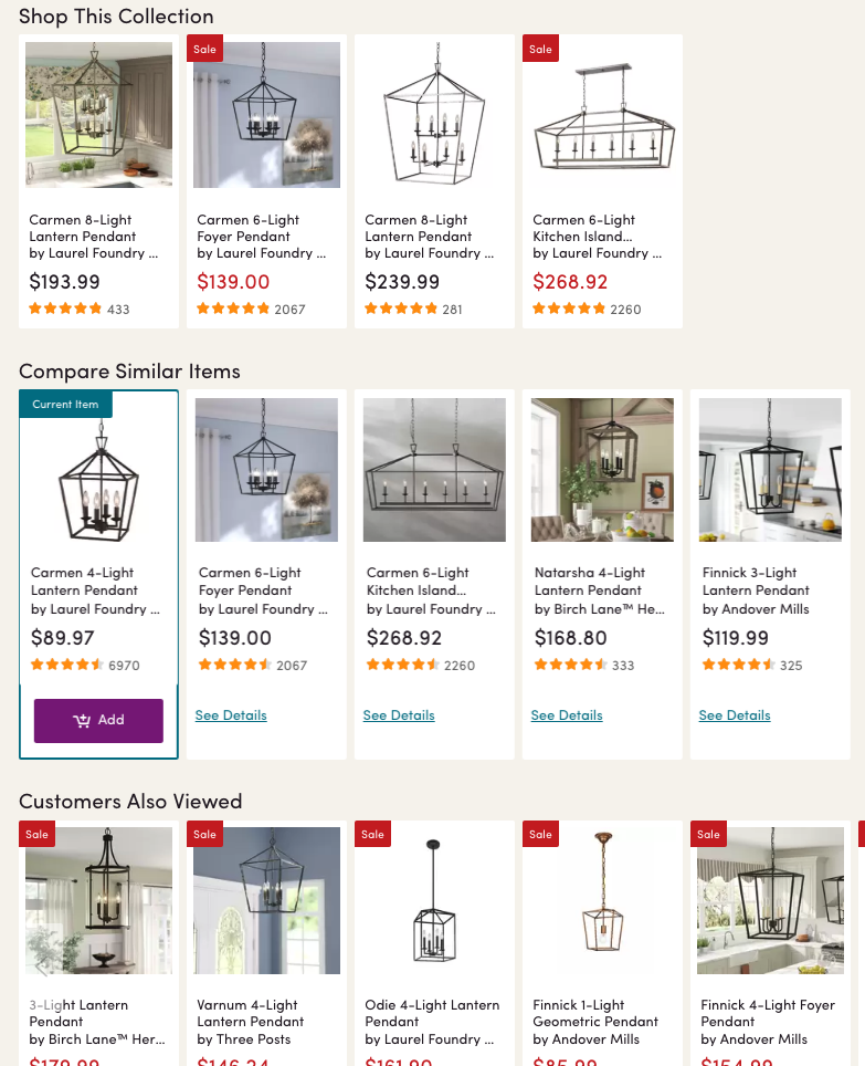 Wayfair lantern lighting