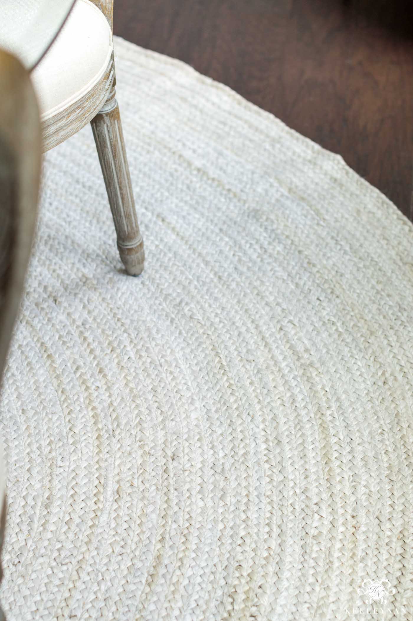 Inexpensive cream jute rug and others that are great for families and pets