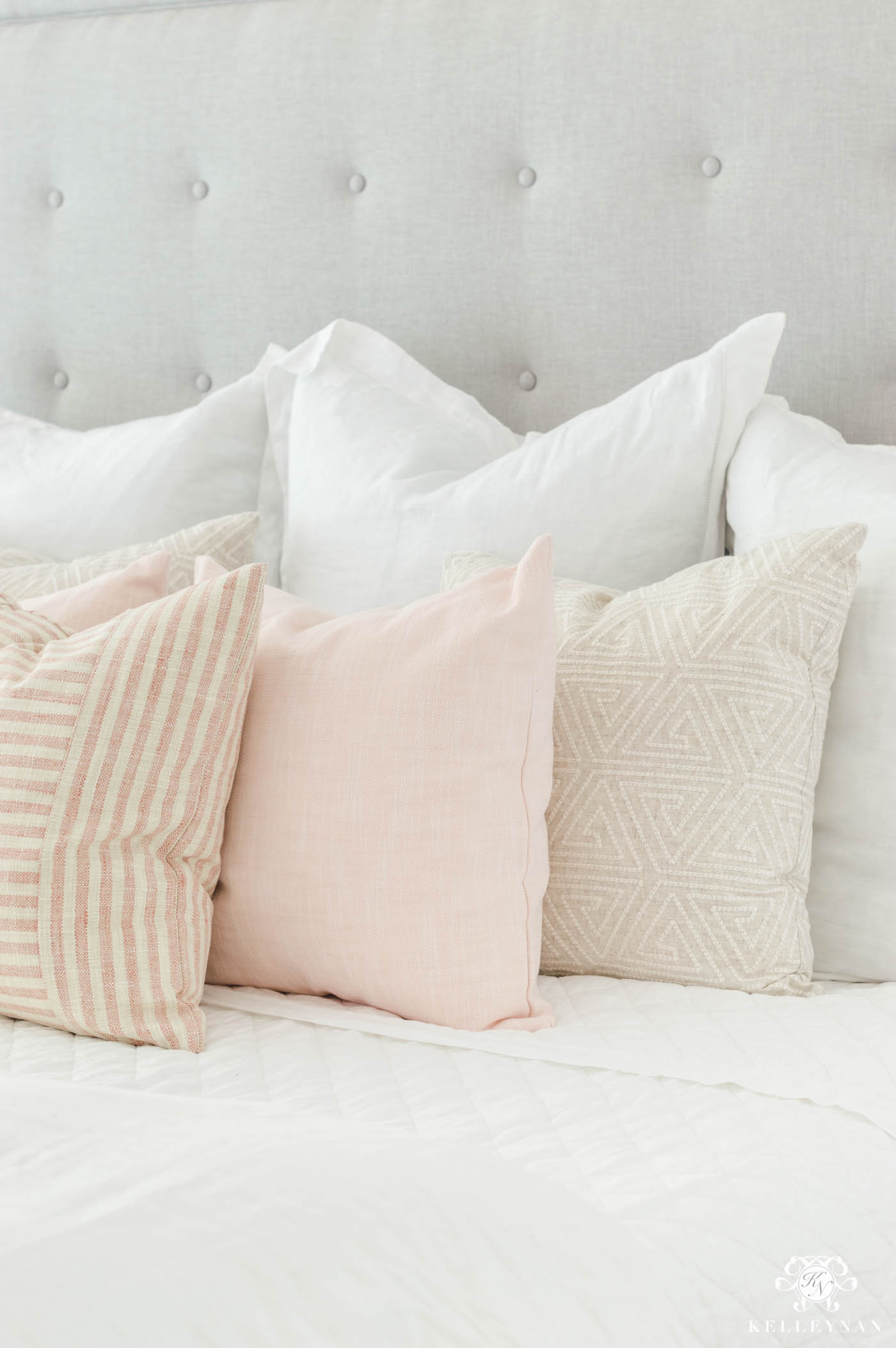 blush bed pillows