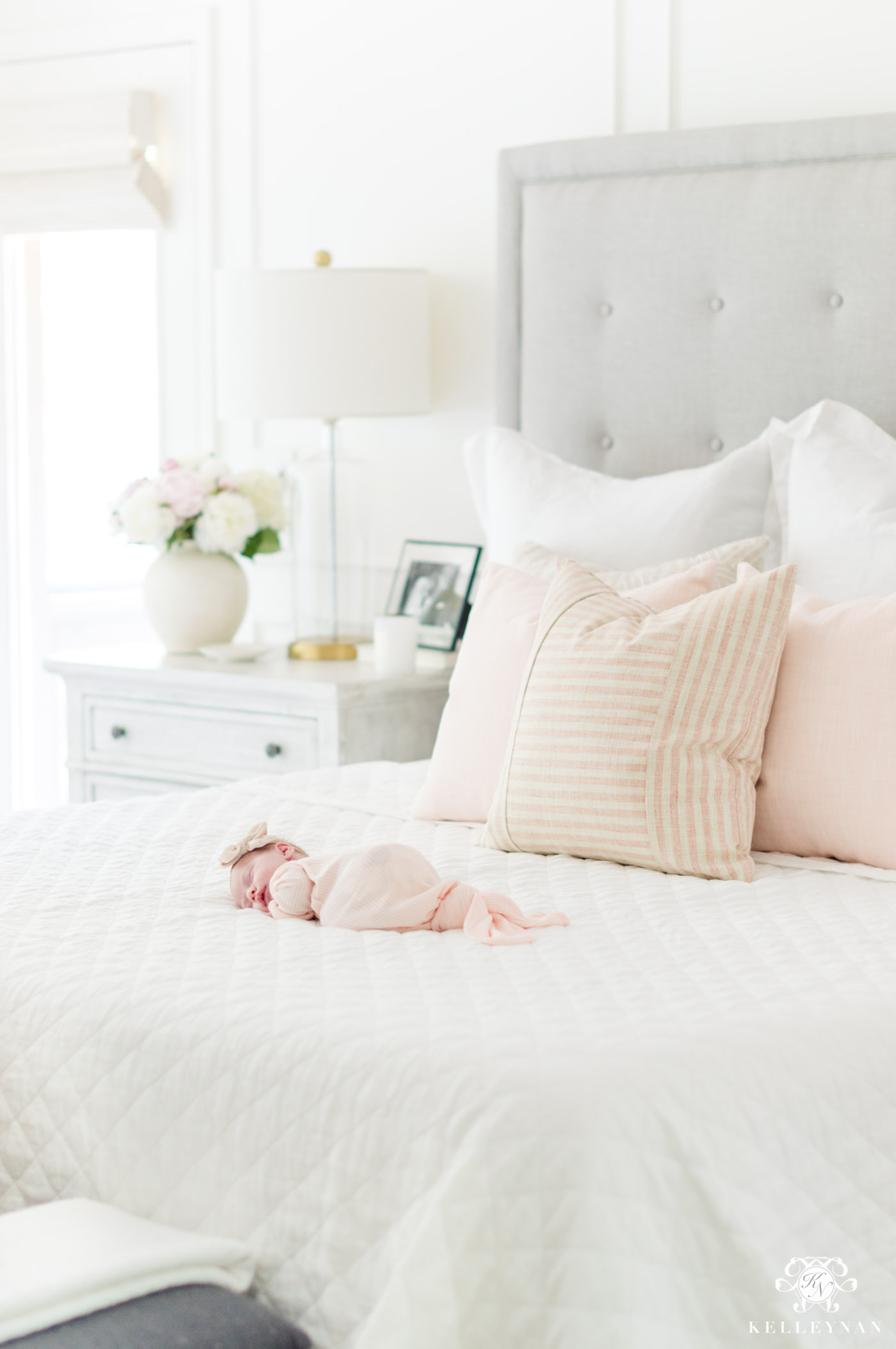 Pink bedroom newborn photos