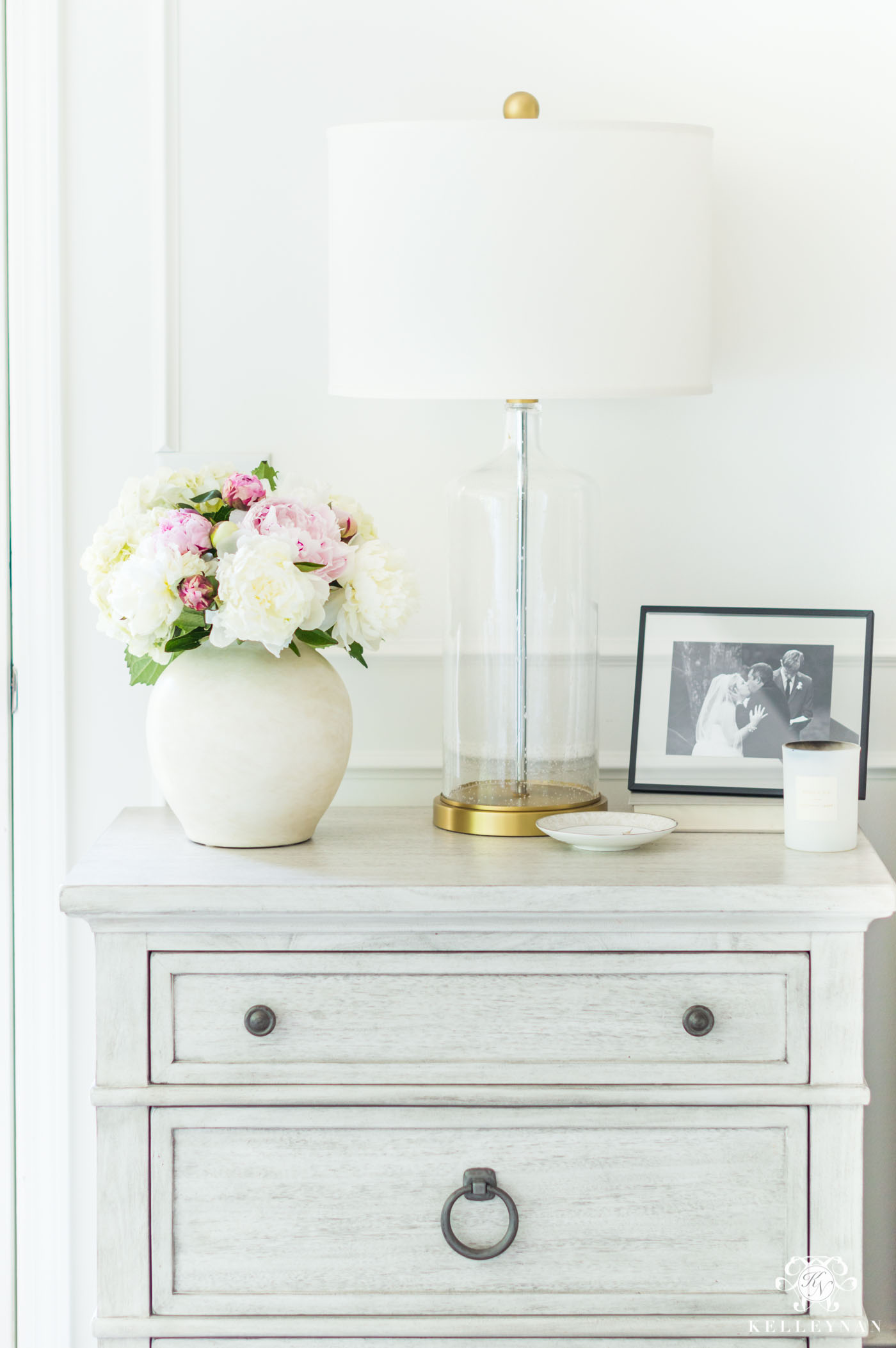 Master bedroom nightstand decor