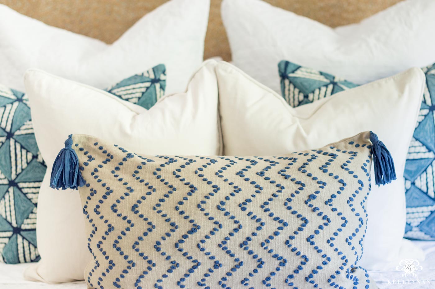 Blue & White Bedding & 7 Tips for the Perfectly Layered Bed! - Kelley Nan