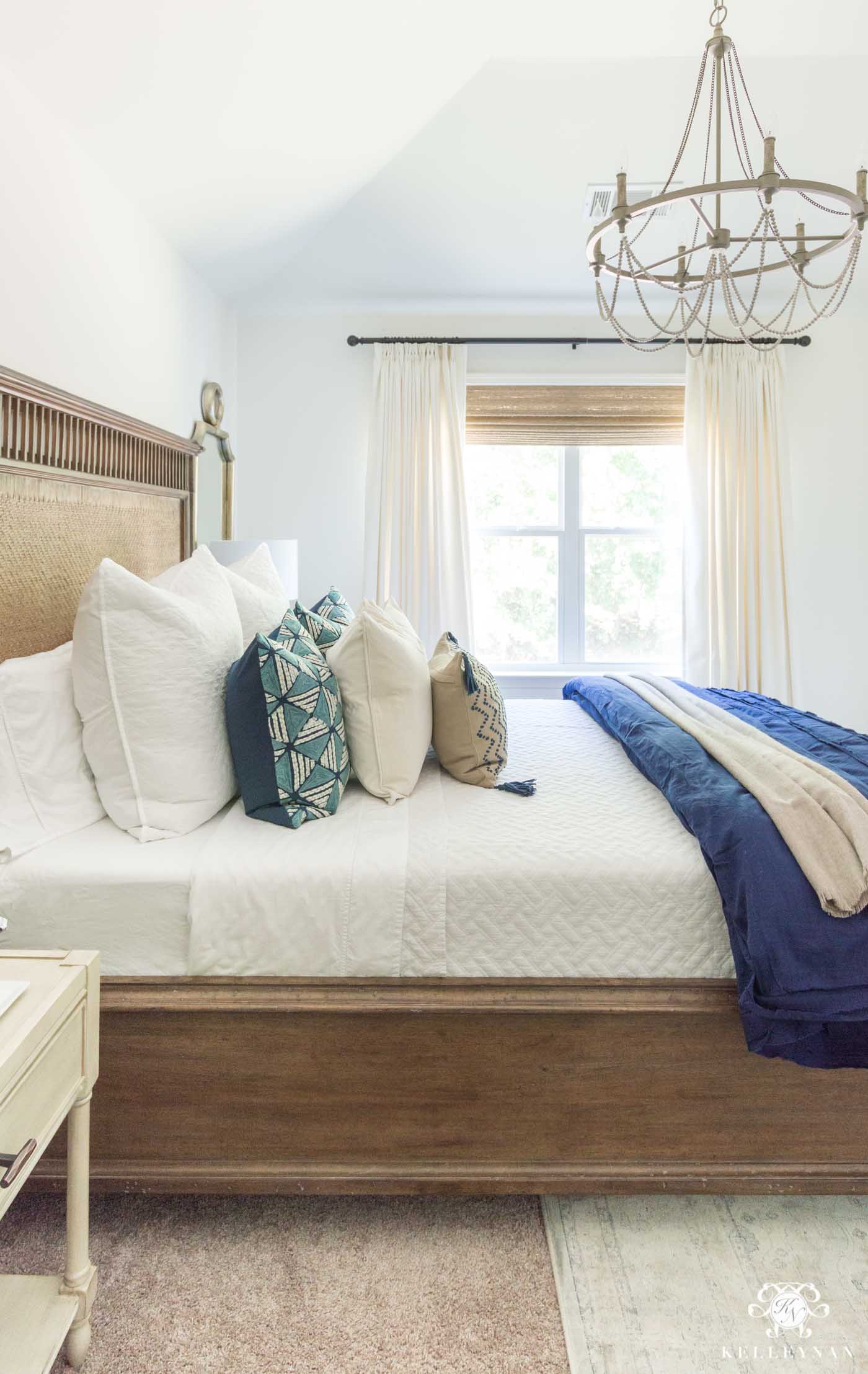 Blue & White Bedding & 7 Tips for the Perfectly Layered Bed! - Kelley Nan