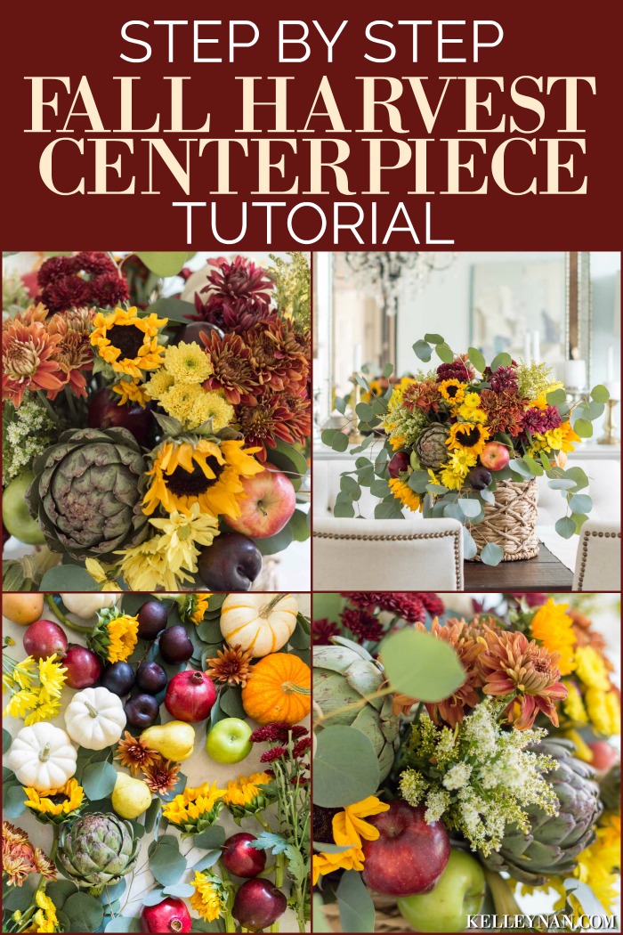 Step by Step Instructions to Create a DIY Fall Harvest Centerpiece Flower Arrangement