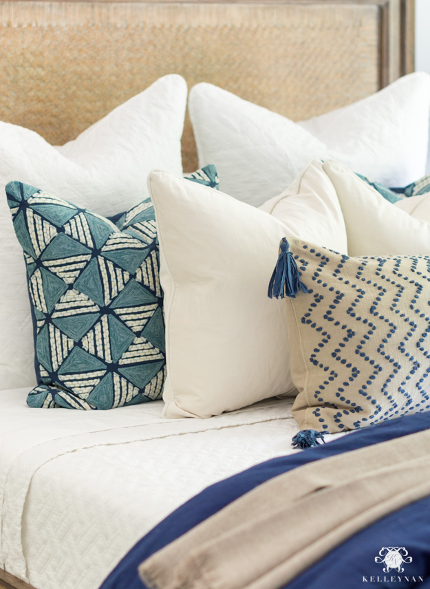 Blue & White Bedding & 7 Tips for the Perfectly Layered Bed! - Kelley Nan