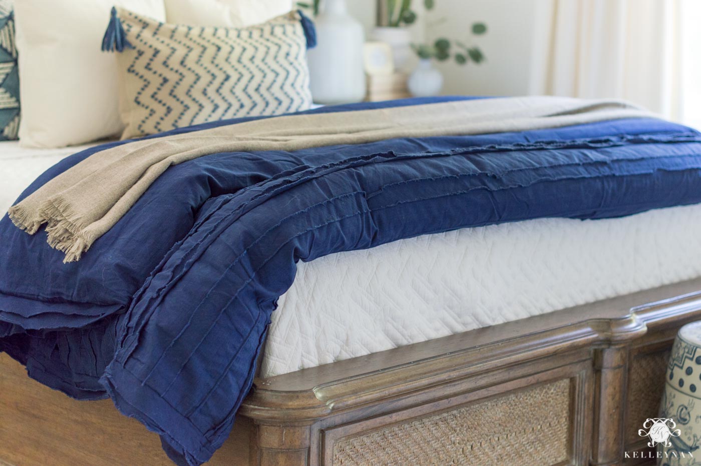 Blue & White Bedding & 7 Tips for the Perfectly Layered Bed! - Kelley Nan