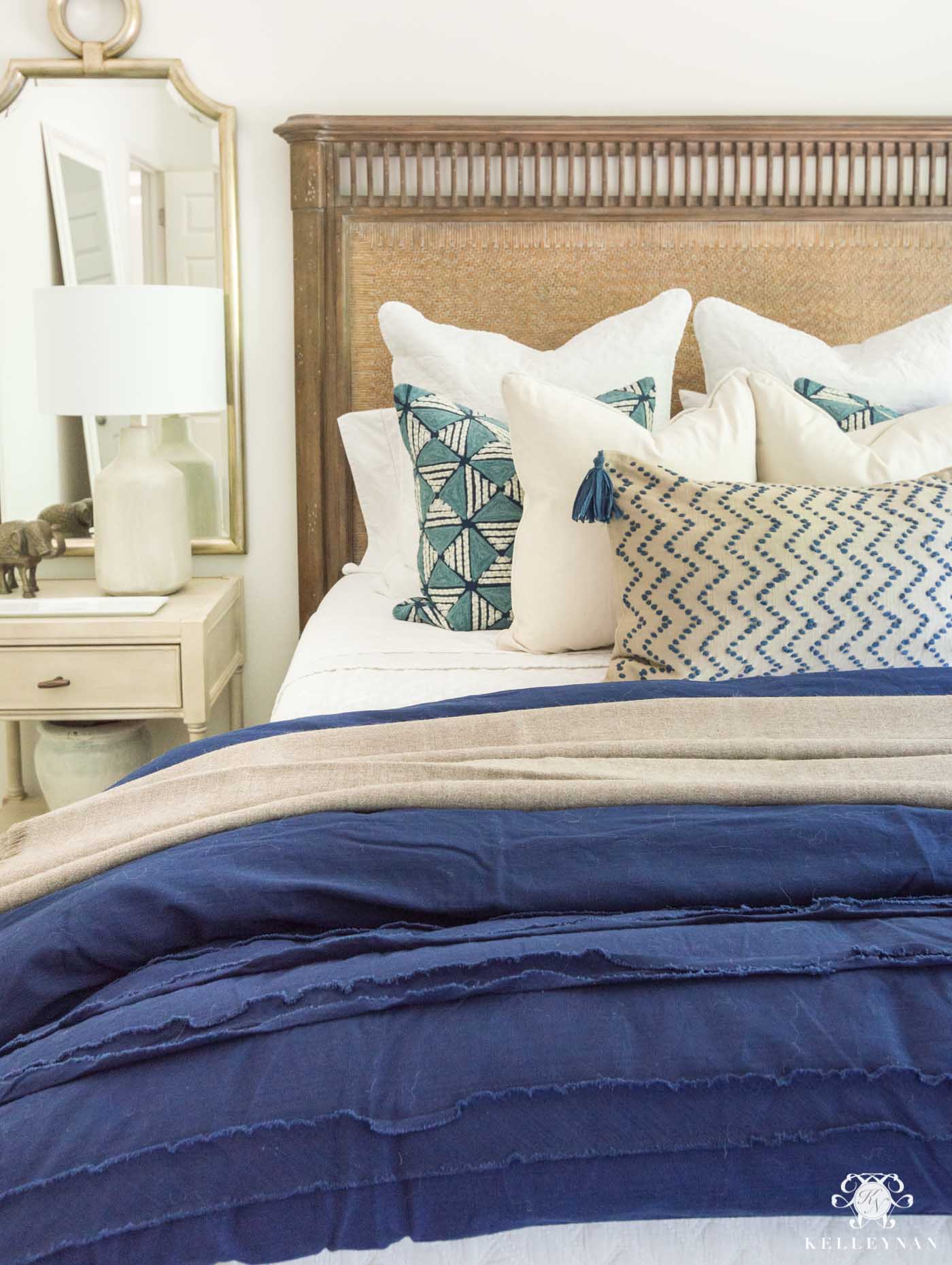 Blue & White Bedding & 7 Tips for the Perfectly Layered Bed! - Kelley Nan