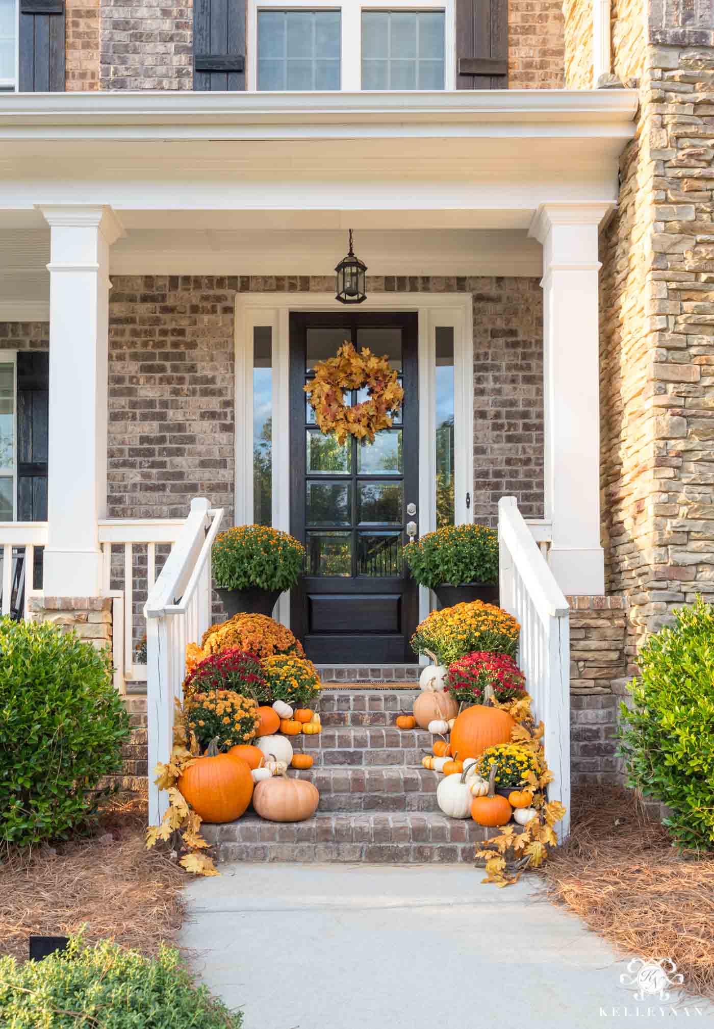 Fall Porch Decor: Statement-Making Front Steps - Kelley Nan