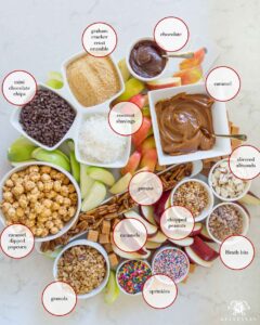 Caramel Apple Toppings: A New Fall Appetizer Board Idea - Kelley Nan