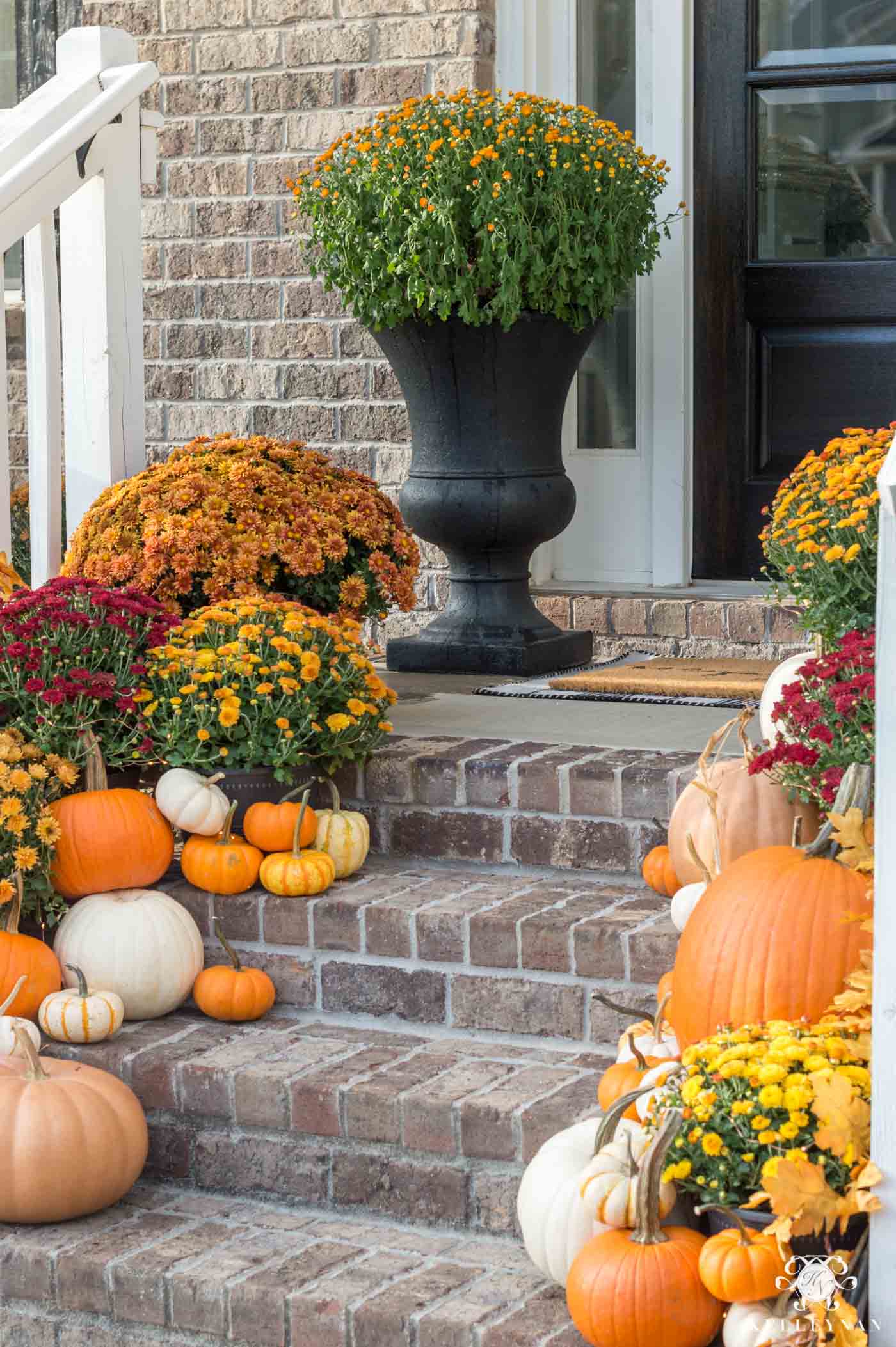 Fall Porch Decor: Statement-Making Front Steps - Kelley Nan